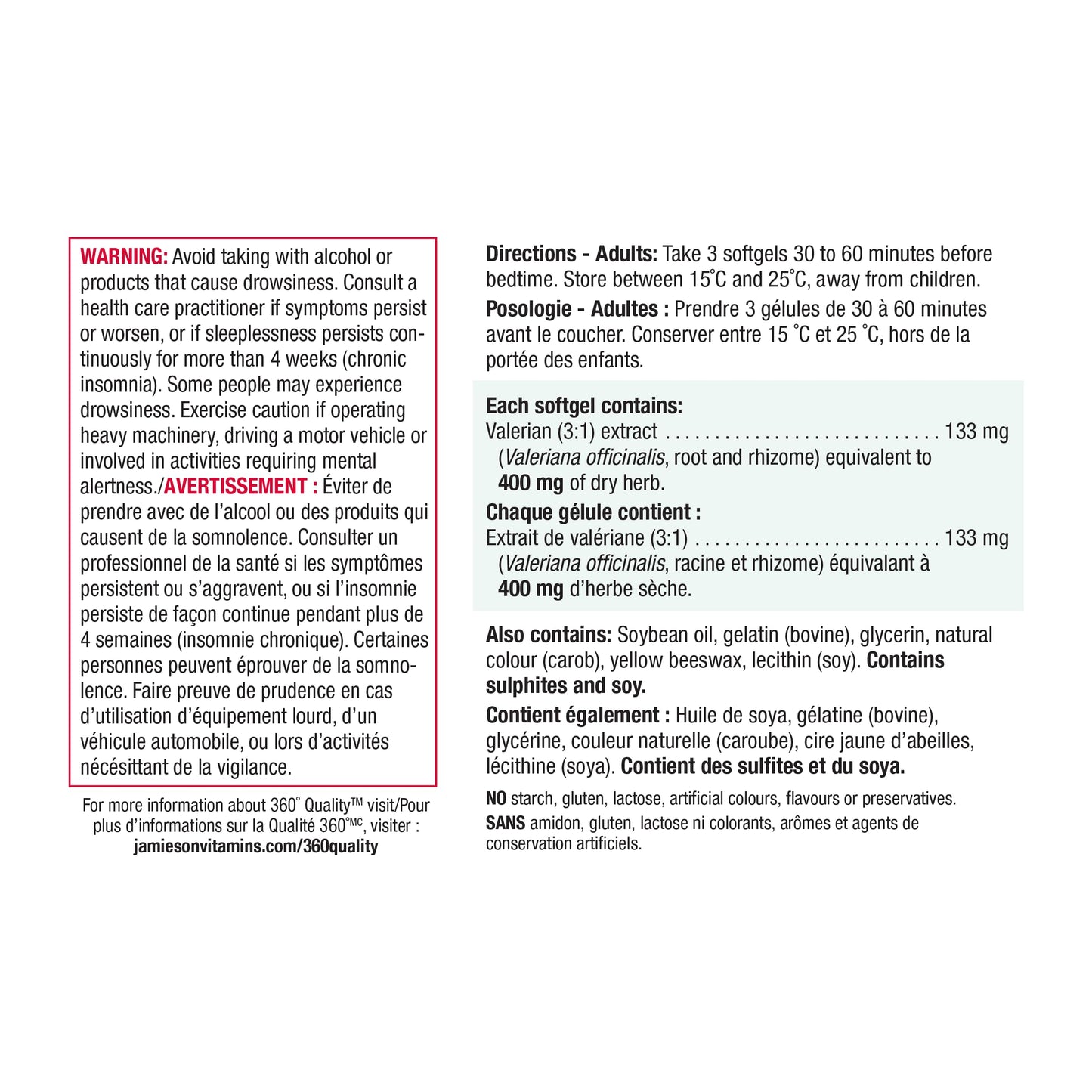 Jamieson Valerian 400 mg, Calming, Melatonin-Free, Natural Herbal-Based Sleep Aid, Reduces Nervousness and Restlessness. Gluten-Free, 60 Softgels, Proudly Canadian 🍁 All In One Marketplace Canada