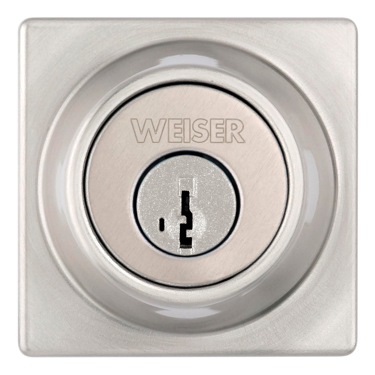 Weiser Elements Satin Nickel Square Deadbolt Lock, ANSI/BHMA Grade 3 Certified Front Door Lock, Kick Proof, Bump Proof & Anti-theft Exterior Door Lock with Key, Traditional Door Locks for Entry Door 🍁 All In One Marketplace Canada
