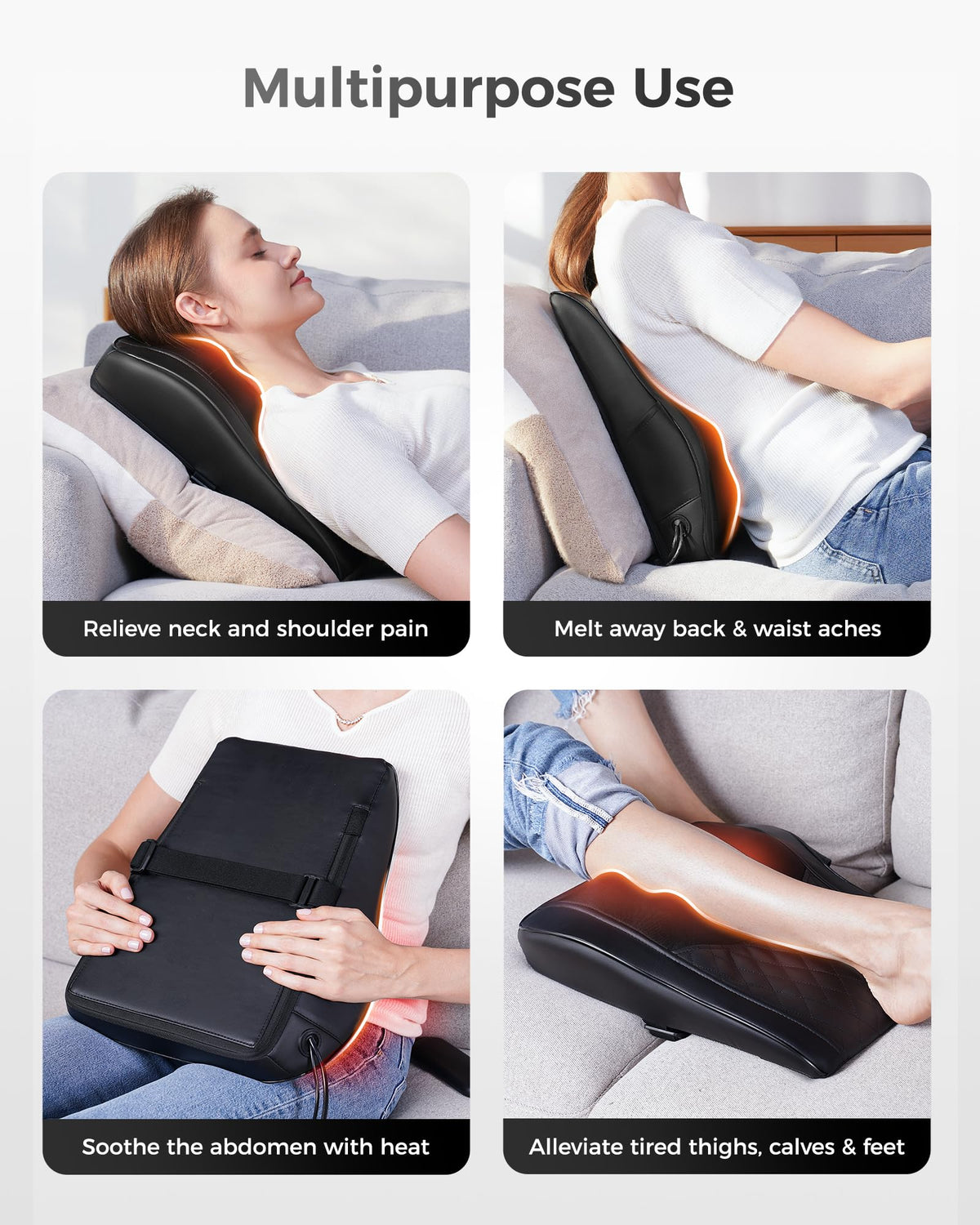 Boriwat Back Massager Neck Massager with Heat, Shiatsu Massage Pillow for Pain Relief, Massagers for Neck and Back, Shoulder, Leg, Gifts for Men Women Mom Dad, Stress Relax at Home Office and Car 🍁 All In One Marketplace Canada