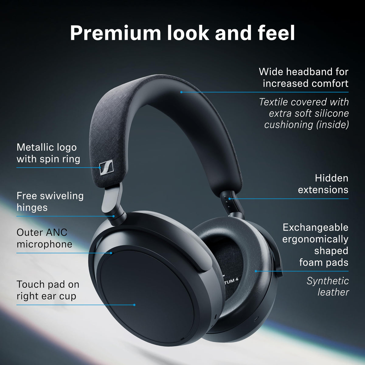 Sennheiser MOMENTUM 4 Wireless Headphones, ANC, 60 Hr Battery, Graphite 🍁 All In One Marketplace Canada