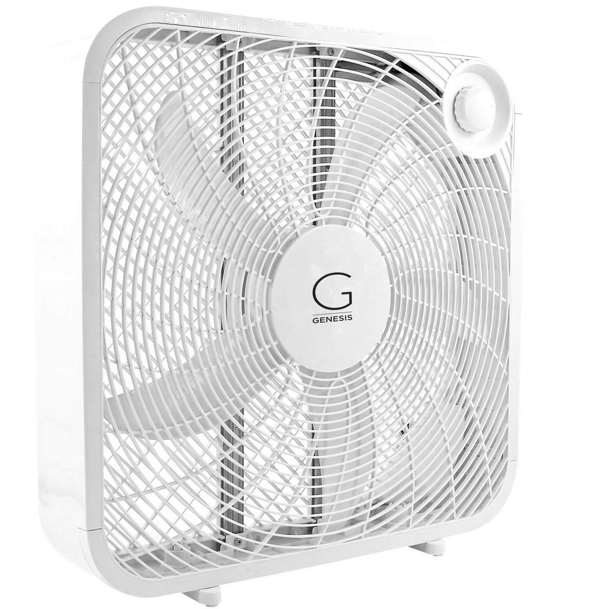 Genesis 20" Box Fan, 3 Settings, Max Cooling Technology, Carry Handle, White (G20BOX-WHT) 🍁 All In One Marketplace Canada