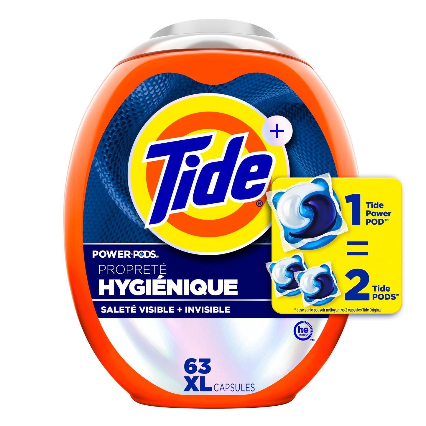 Tide Hygienic Clean Power PODS Laundry Detergent Pacs, Original Scent, 63 Count, Removes Visible and Invisible Dirt, laundry soap detergent pacs 🍁 All In One Marketplace Canada