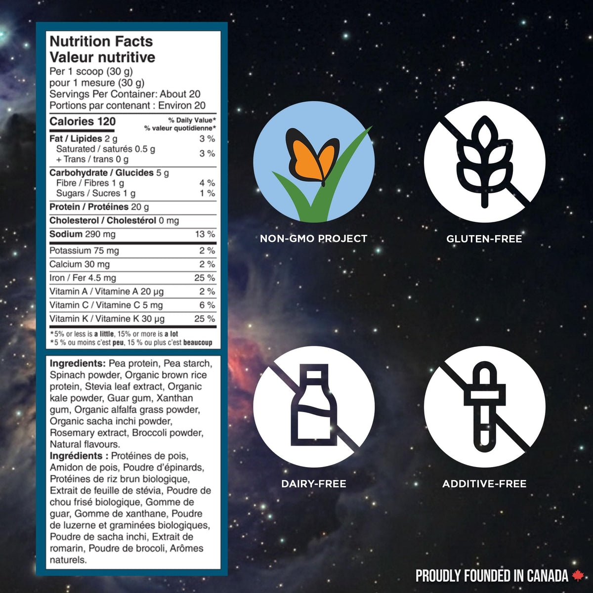 Vega Protein + Supergreens Vegan Plant Based Protein Powder – 20g Organic Pea Protein, Dairy-free, Healthy Breakfast Shake – Vanilla, 21 Servings, 614 grams (Pack of 1) 🍁 All In One Marketplace Canada