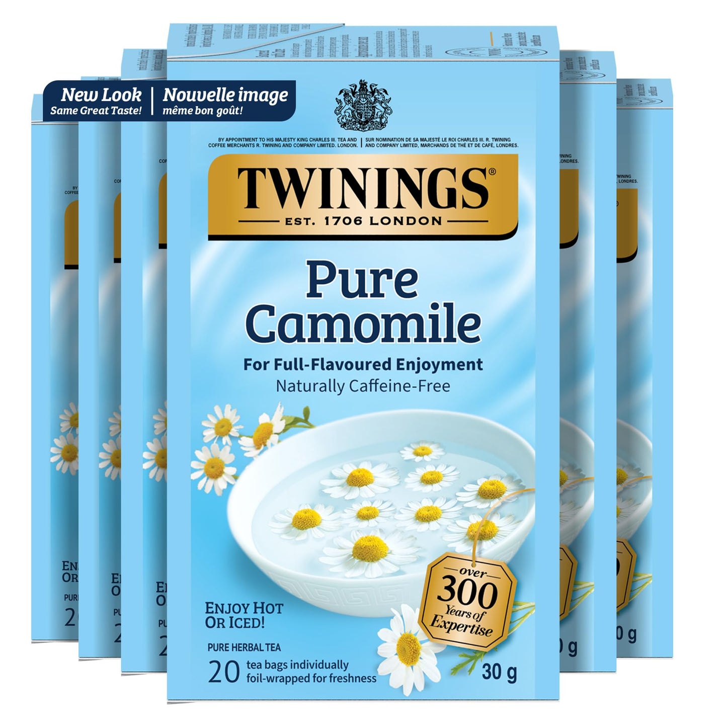 Twinings Herbal Camomile Individually Wrapped Teabags, Naturally Caffeine-Free, Made with 100% Pure Camomile Blossoms, 20 Count (Pack of 6), Enjoy Hot or Iced 🍁 All In One Marketplace Canada