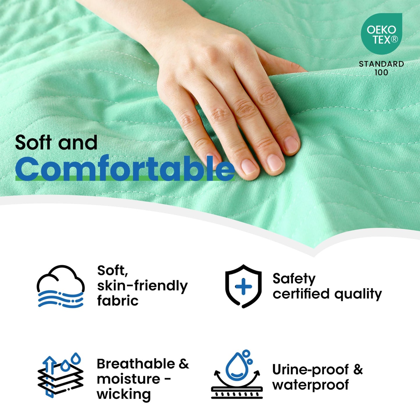 Noovirum Washable Underpads 34"x36" (4 Pack) - Heavy Absorbency Waterproof Reusable Bed Protector for Adults, Elderly & Pets - Incontinence Protection for Bed, Sofa, Furniture 🍁 All In One Marketplace Canada