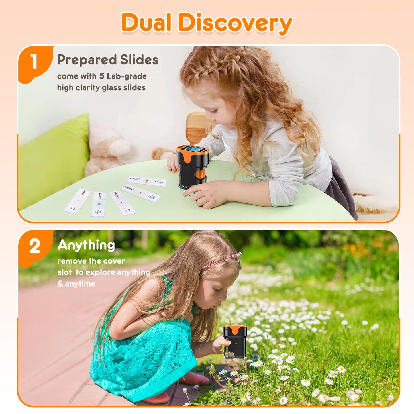 1000X Handheld Digital Microscope for Kids - 4K 2.0" Screen, Rechargeable Mini Labster Portable Pocket Scope, Includes Slides Kit - Science Gadget Edu Boy Girls Gift Ages 4-12 🍁 All In One Marketplace Canada