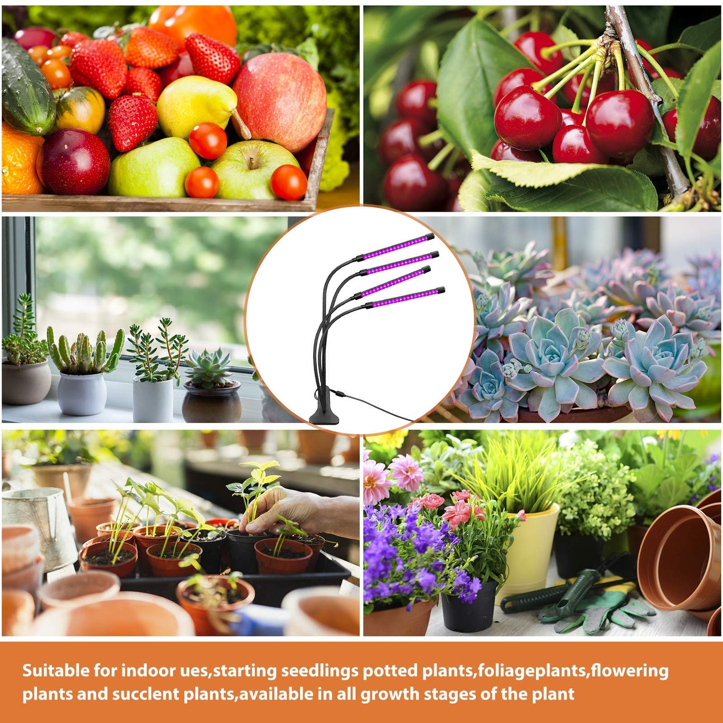 Sondiko LED Grow Light, Full Spectrum Plant Lights for Indoor Plants with Auto On Off 3/9/12H Timer, 10 Dimmable Levels, Adjustable Gooseneck, 3 Switch Modes 🍁 All In One Marketplace Canada