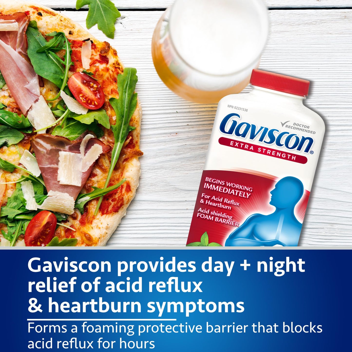Gaviscon Extra Strength Tablets - 120 Count - Chewable Foaming Antacid Tablets for Day and Night Heartburn Relief, Acid Reflux and GERD Relief, Fruit Blend - Free of Aluminum, Lactose and Gluten 🍁 All In One Marketplace Canada