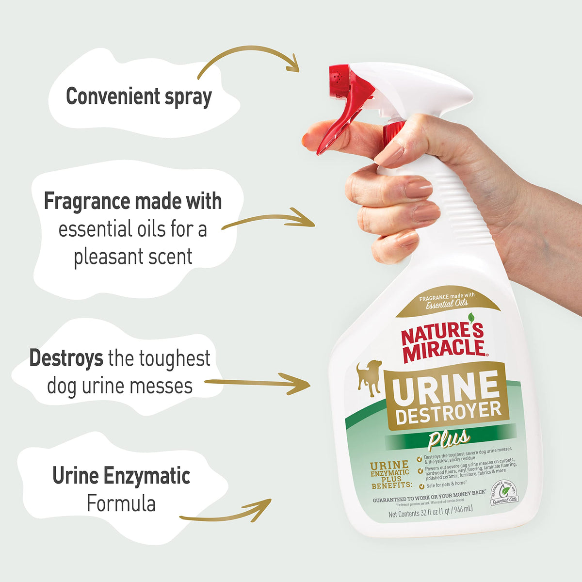 Nature’s Miracle Urine Destroyer Plus Dog, 32 Ounces, Enzymatic Formula, Ready-to-Use 🍁 All In One Marketplace Canada