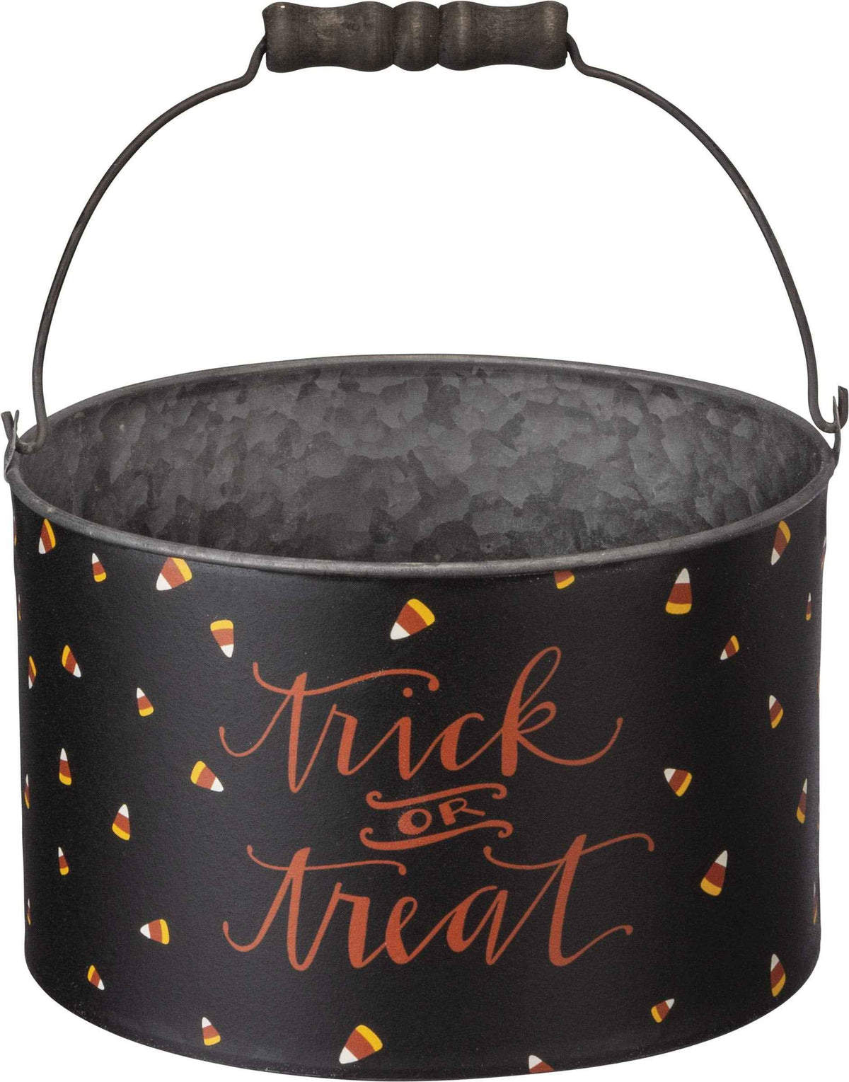 Primitives by Kathy Halloween Metal Buckets, Set of 2, Trick or Treat, Happy Halloween