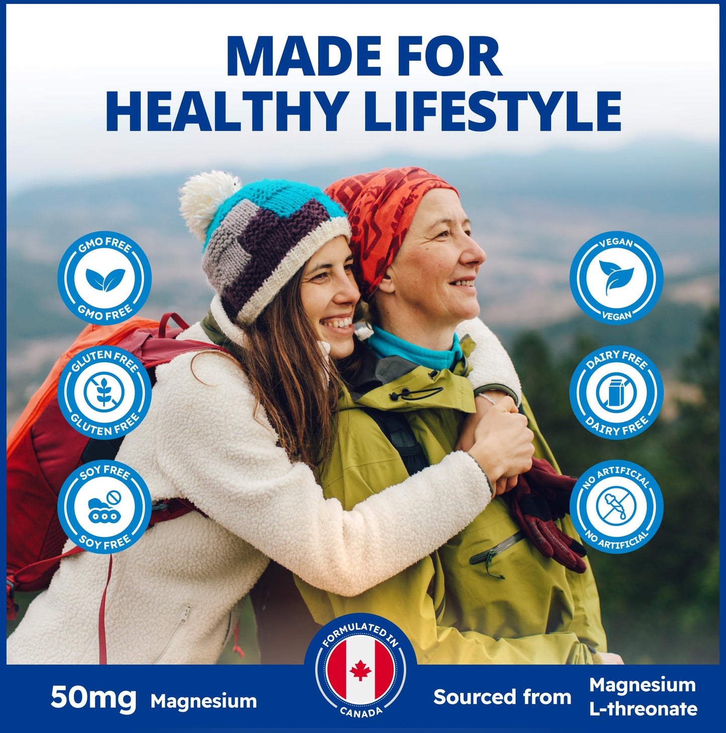 CanPrev Magnesium L-Threonate 50mg, 120 Capsules 120-Day Supply - Optimal Absorption Formula for Improve Sleep, Muscle Function, Maintain Healthy Electrolyte Balance - Vegan, Non-GMO and Gluten-Free 🍁 All In One Marketplace Canada