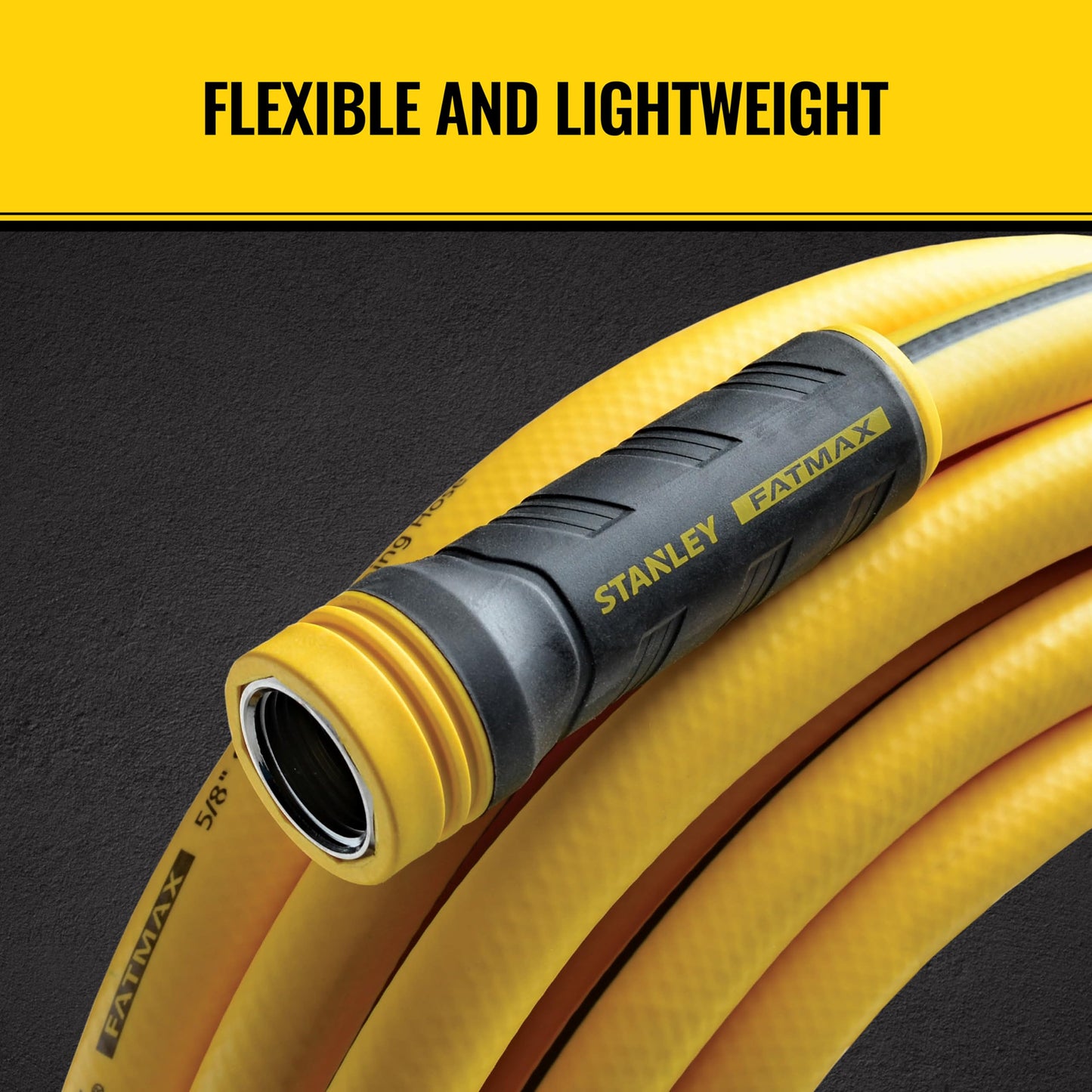 Stanley Fatmax Professional Grade Water Hose, 50' x 5/8", Yellow 500 PSI 🍁 All In One Marketplace Canada