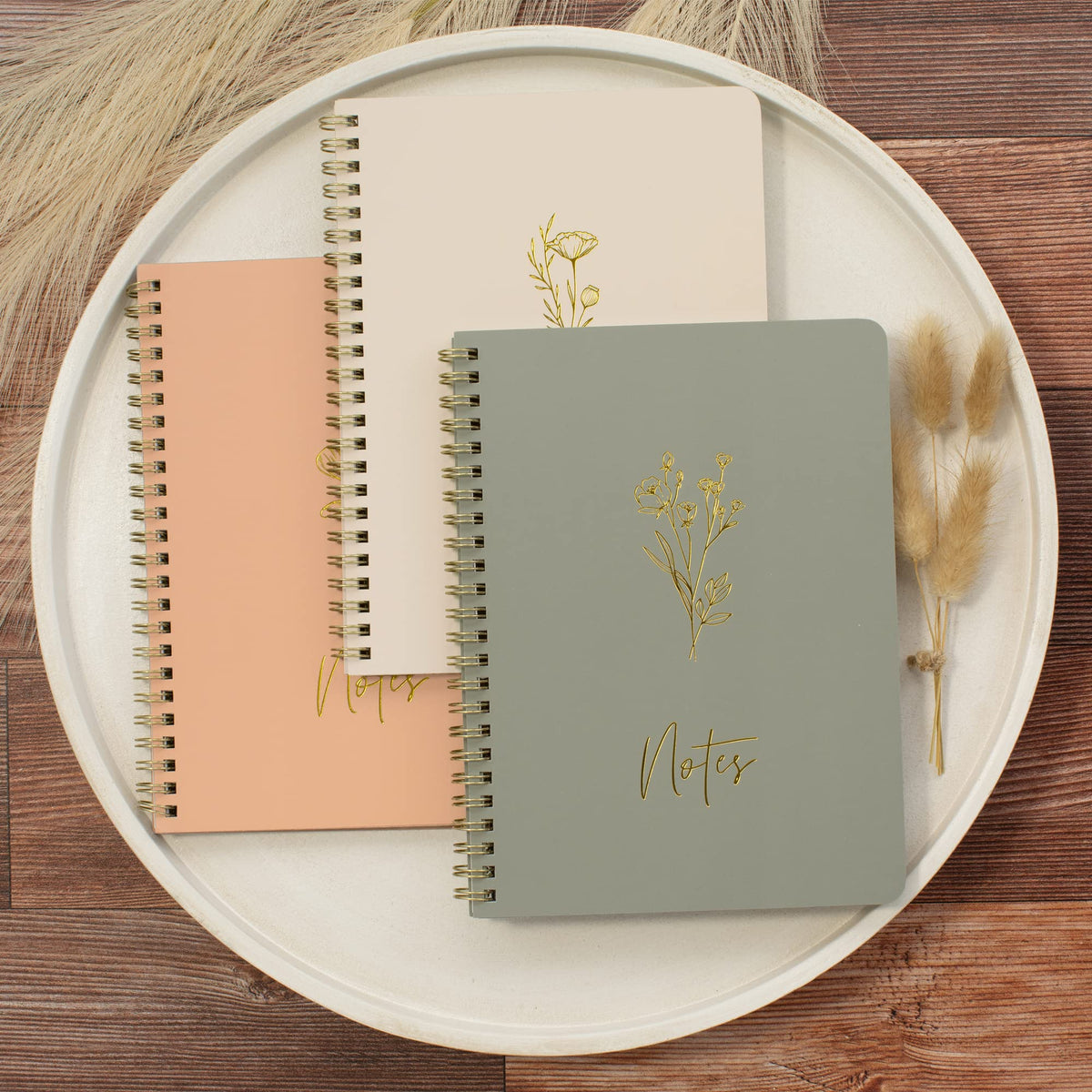 ZICOTO Aesthetic Spiral Notebook Set of 3 For Women - Cute College Ruled 8x6 Journal/Notebook with Large Pockets And Lined Pages - Perfect Supplies to Stay Organized at Work or School 🍁 All In One Marketplace Canada