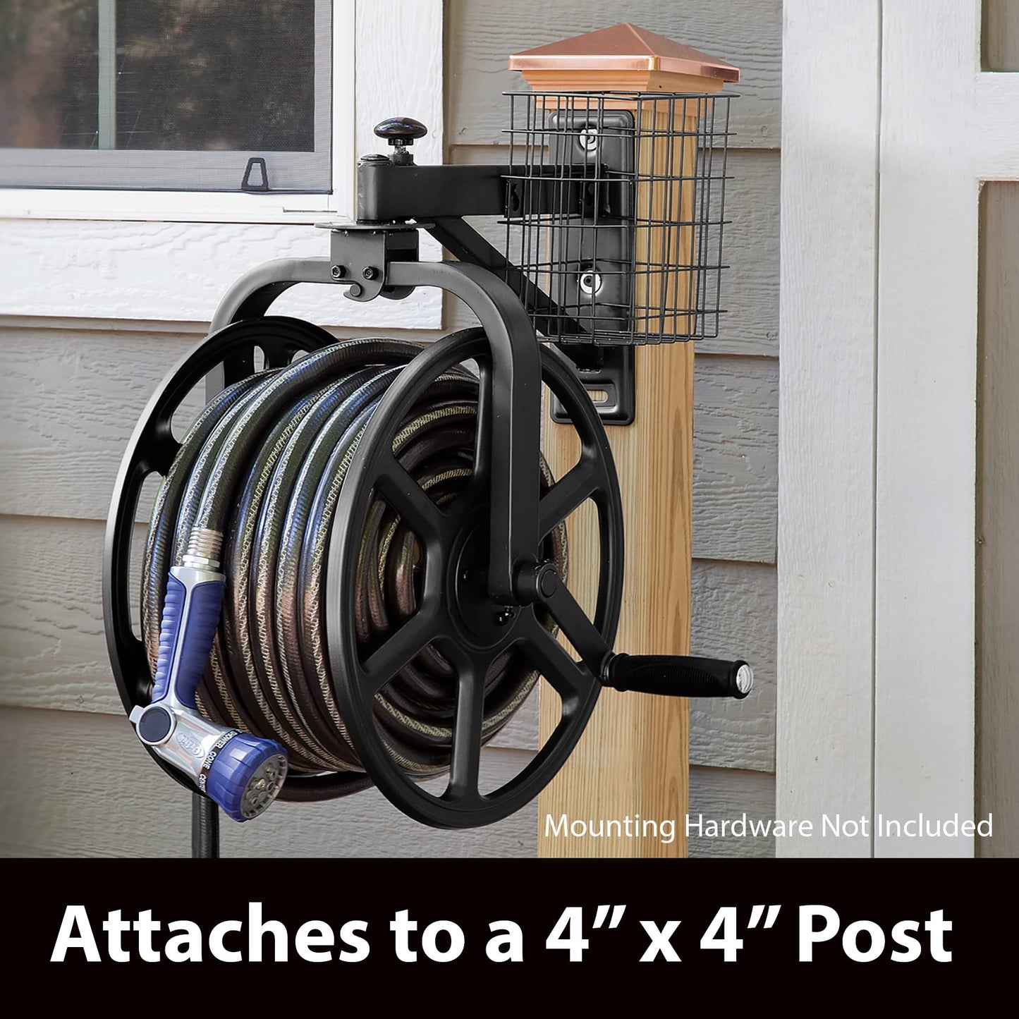 Liberty Garden 712-B Single Arm Navigator Multi-Directional Garden Hose Reel, Holds 125-Feet of, 5/8-Inch, Black, Height: 22.00", Width: 20.25", Depth: 18.6", Weight: 12.50 lbs 🍁 All In One Marketplace Canada