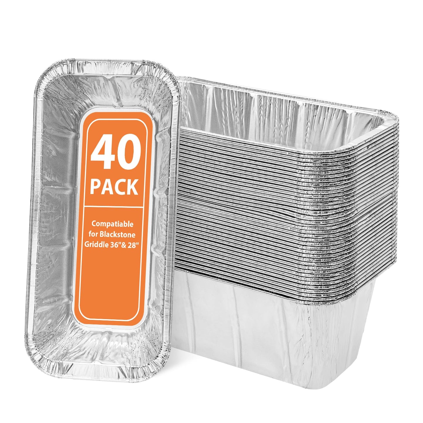 Rushare 40 Pack Drip Pan Liners for Blackstone 17"/22"/30"/28"/36" Griddle, Grease Cup Liners for Blackstone 5017, Disposable Aluminum Foil Drip Pan Liner, 8 x 3.7 Inch 🍁 All In One Marketplace Canada