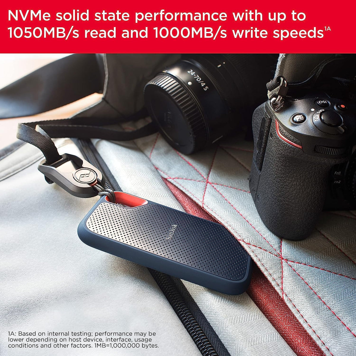 SANDISK 1TB Extreme Portable SSD (Old Model)- Up to 1050MB/s, USB-C, USB 3.2 Gen 2, IP65 Water and Dust Resistance, Updated Firmware - External Solid State Drive - SDSSDE61-1T00-G25 🍁 All In One Marketplace Canada