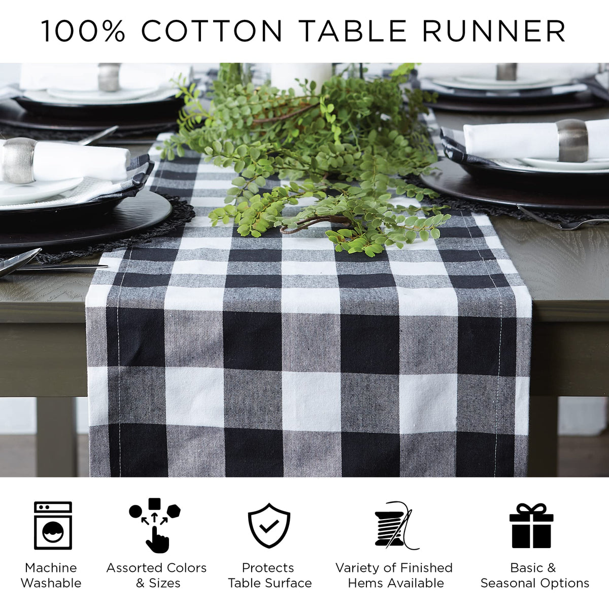 DII 100% Cotton, Spooky Scary Haunted House Halloween Table Runner, 14 by 72-Inch