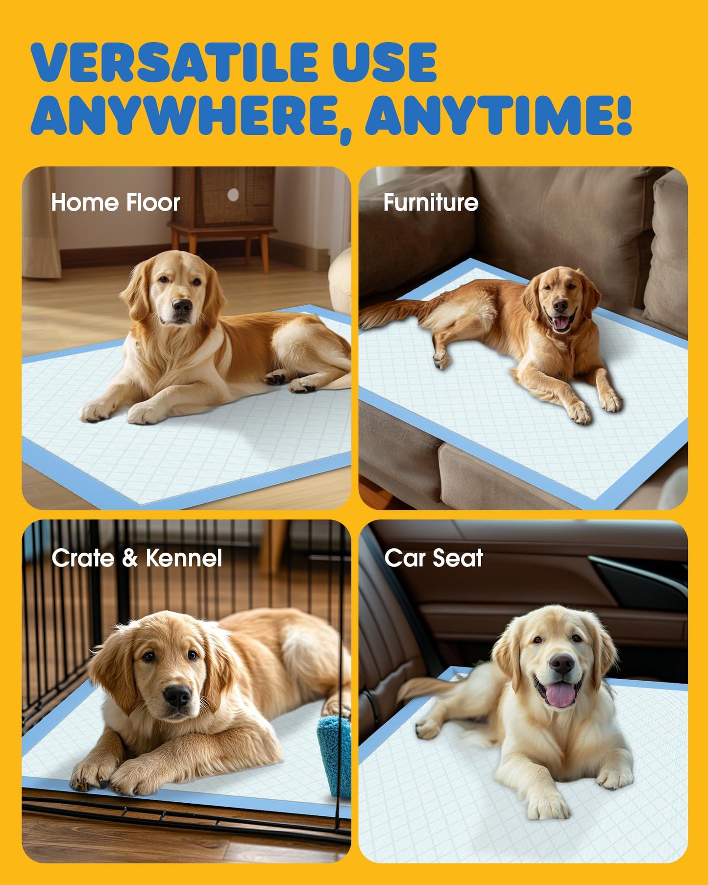 Powools 50-Pack X-Larg Puppy Pads - 34" x 28" Extra Large Pee Pads for Dogs with 6-Layer Leakproof Protection, Quick-Dry and Disposable Dog Pads with High Absorbency for Easy Potty Training 🍁 All In One Marketplace Canada