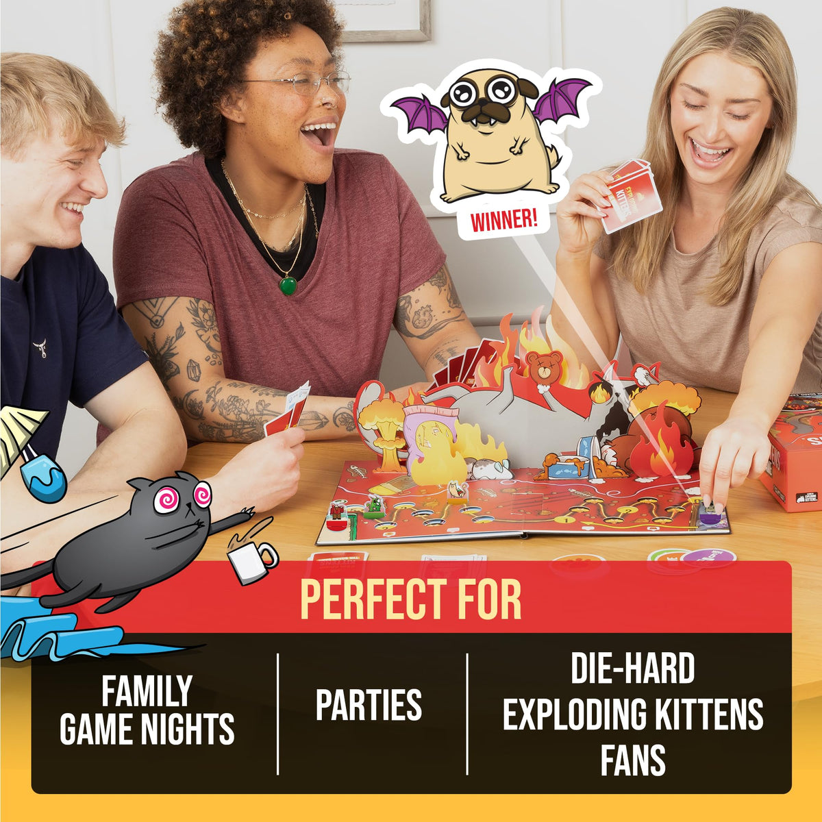 Exploding Kittens The Board Game Superfan, 2-6 Players, Age 7+ 🍁 All In One Marketplace Canada