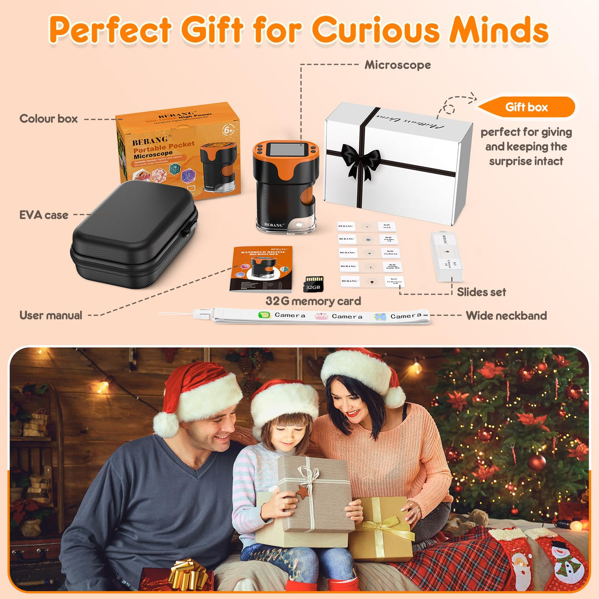 1000X Handheld Digital Microscope for Kids - 4K 2.0" Screen, Rechargeable Mini Labster Portable Pocket Scope, Includes Slides Kit - Science Gadget Edu Boy Girls Gift Ages 4-12 🍁 All In One Marketplace Canada