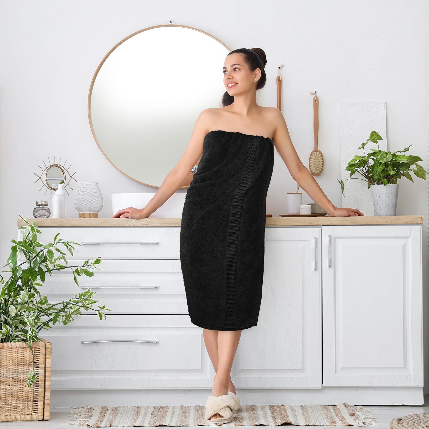 Utopia Towels Luxurious Jumbo Bath Sheet, 35 by 70 Inches, 600 GSM 100% Ring Spun Cotton, Highly Absorbent and Quick Dry Extra Large Bath Towel, Super Soft, Black, 2 Pack 🍁 All In One Marketplace Canada