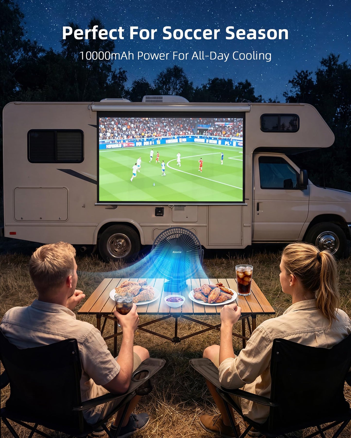 Koonie 10000mAh Clip on Fan Rechargeable, 8-Inch Battery Operated Desk Fan, USB Fan with 4 Speeds, Strong Airflow Sturdy Clamp for Golf Cart Office Desk Outdoor Travel Camping Tent Gym Treadmill,Black 🍁 All In One Marketplace Canada