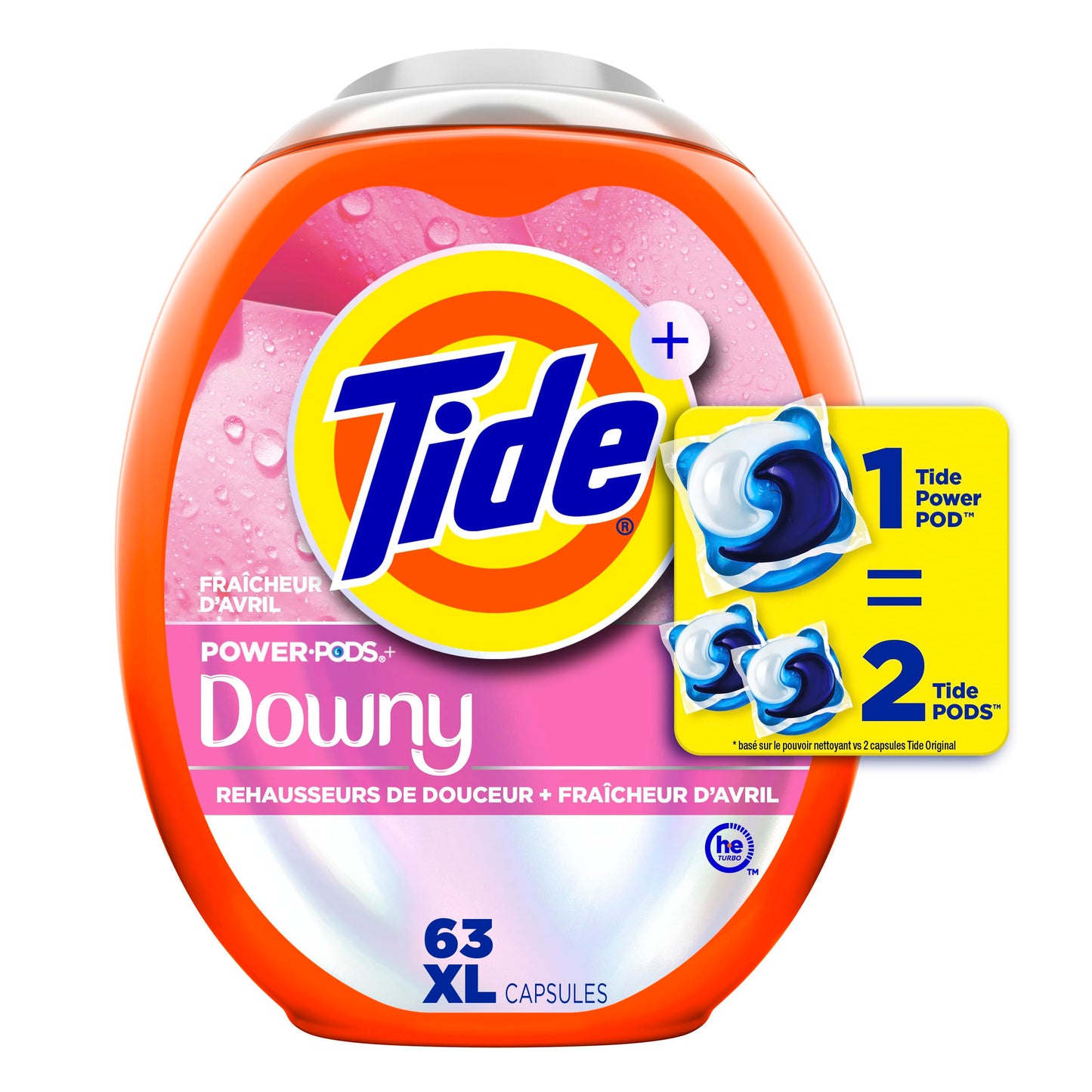 Tide Power PODs + Downy Laundry Detergent Pods, Soft Boosters + April Fresh, 63 Count 🍁 All In One Marketplace Canada