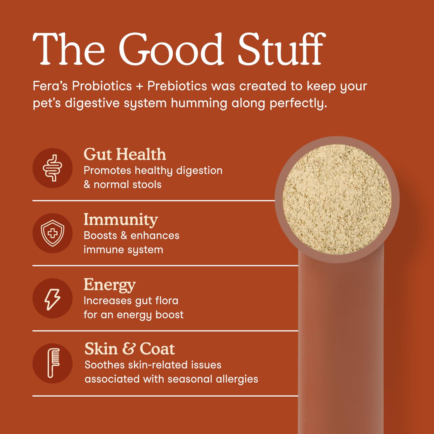 Fera Pets Probiotics for Dogs & Cats with Prebiotics - USDA Organic - Gut Health Powder Supplement with 12 Strains and 5 Billion CFUs - Supports Immunity, Energy and Skin & Coat - 60 Scoops 🍁 All In One Marketplace Canada