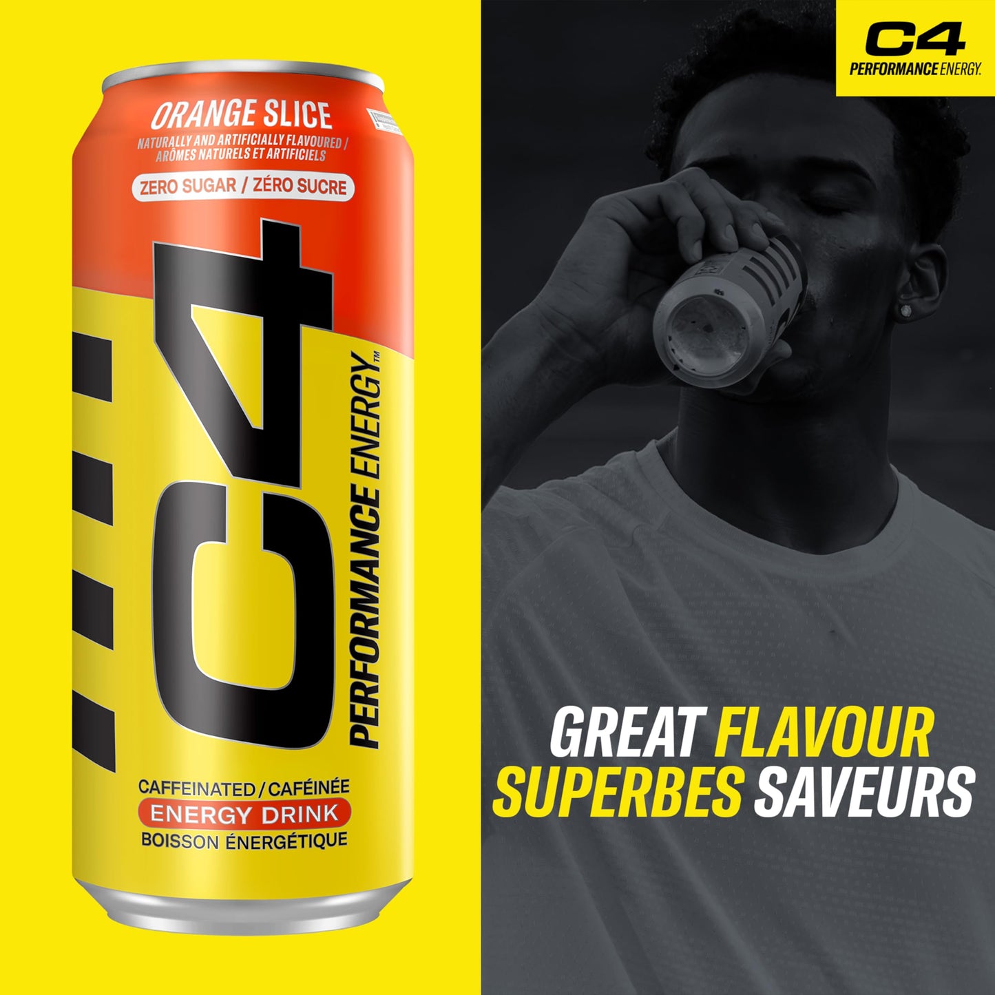 Cellucor C4 Performance Energy Drink, Orange Slice, Carbonated Sugar Free Drink with no Artificial Colours or Dyes, 473mL, 12 count 🍁 All In One Marketplace Canada