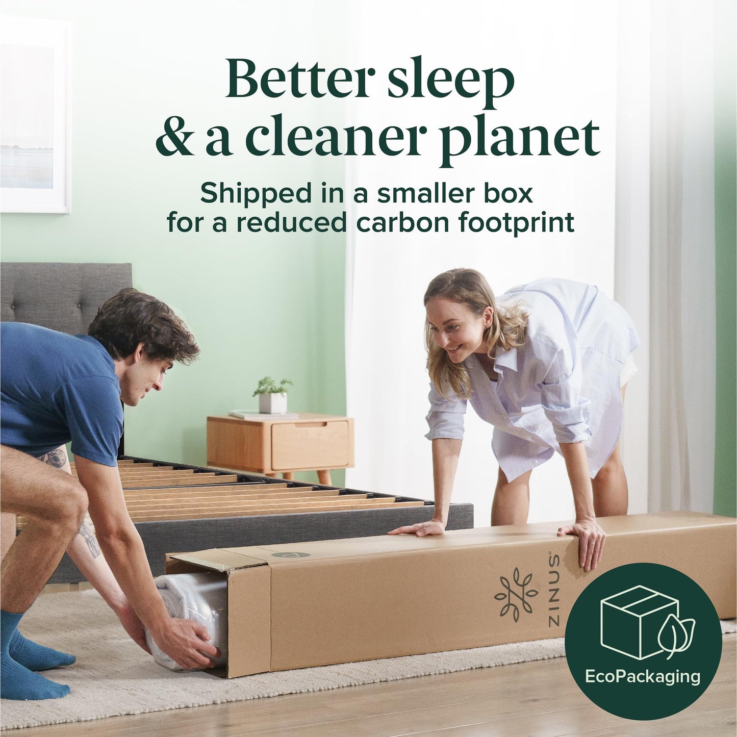 Zinus 8 Inch Spring Sensation Hybrid Mattress [New Version], Twin XL, Fiberglass Free, Medium Firmness, Durable Support, Certified Safe Foams & Fabric, Mattress in A Box 🍁 All In One Marketplace Canada
