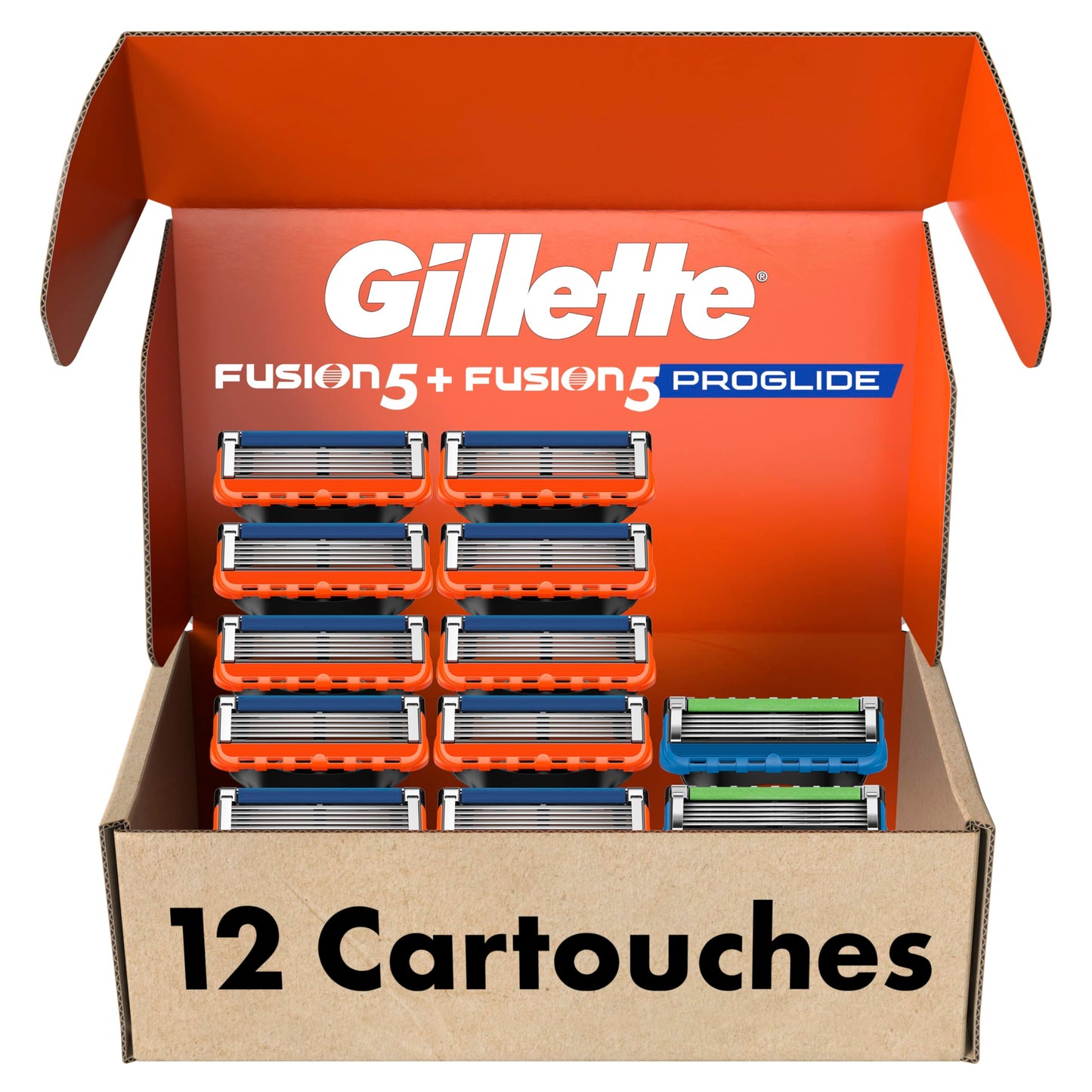 Gillette Fusion 5 Blades Refill, Razor Blades Men, 10 Fusion5 + 2 ProGlide Razors refills, 5-Blade Cartridges, 12 Total Refills 🍁 All In One Marketplace Canada