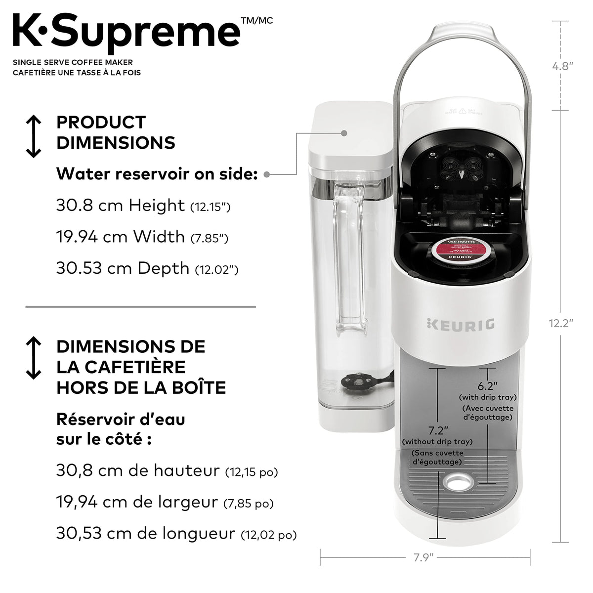Keurig K-Supreme Single Serve K-Cup Pod Coffee Maker, With MultiStream Technology, White 🍁 All In One Marketplace Canada