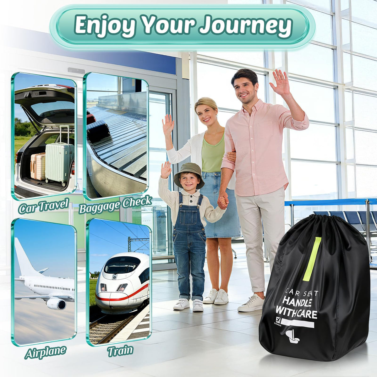 Car Seat Travel Bag: Carseat Travel Bag for Airplane Universal Fit Infant Carriers Booster Convertible Car Seats like Graco, Nuna, Doona, Cosco, Baby Travel Essentials for Flying, Gate & Baggage Check 🍁 All In One Marketplace Canada