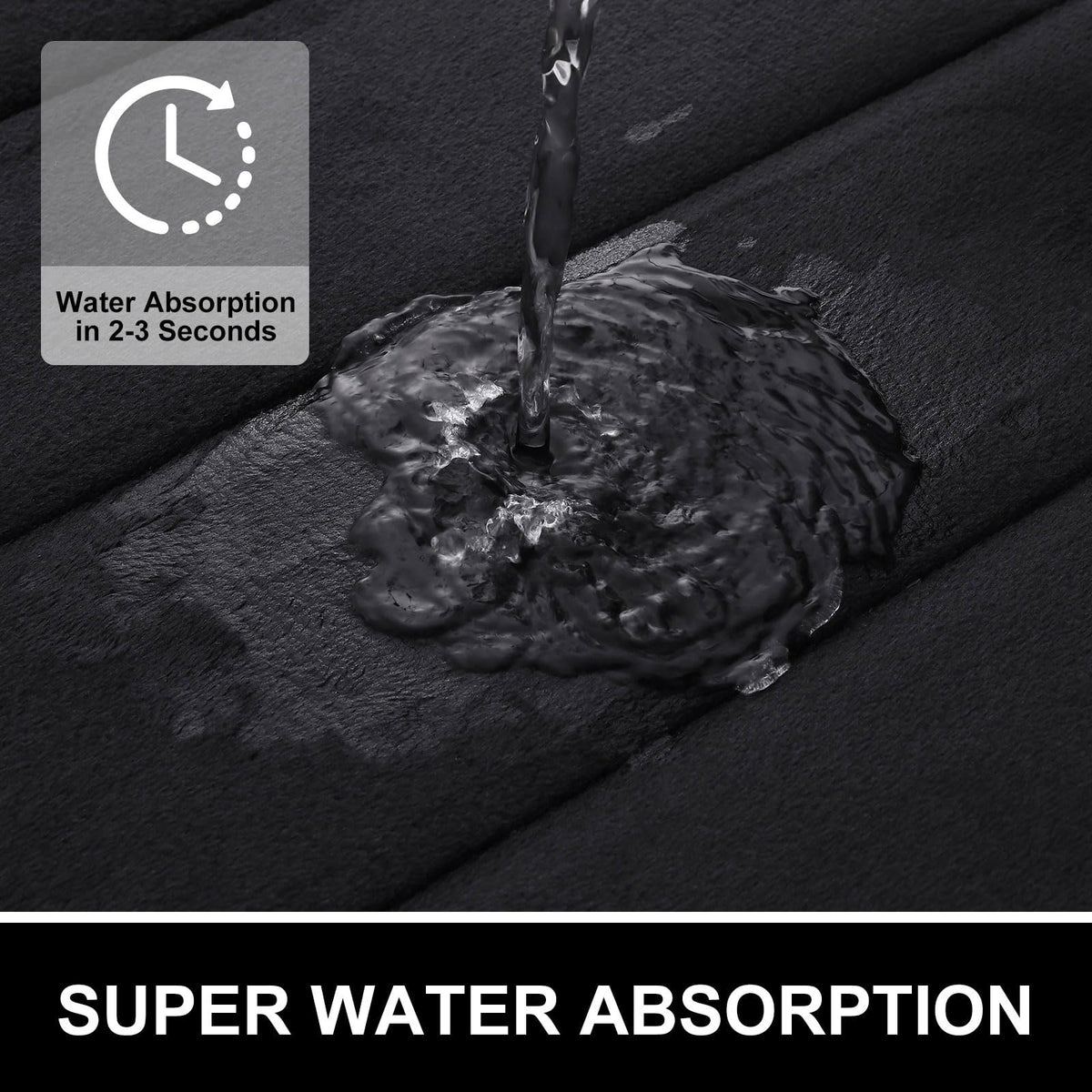 OLANLY Soft Memory Foam Bath Mat, Non-Slip and Super Absorbent Bathroom Mat, Machine Washable Quick Dry Bath Mats for Bathroom, Shower, and Tub, 16" x 24", Black 🍁 All In One Marketplace Canada