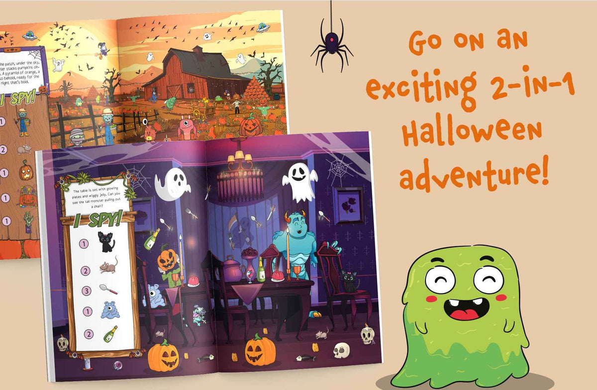 I Spy Halloween 2-in-1: Spot Friendly Monsters & Explore the Spooky Mansion! A Big Search and Find Book for Toddlers