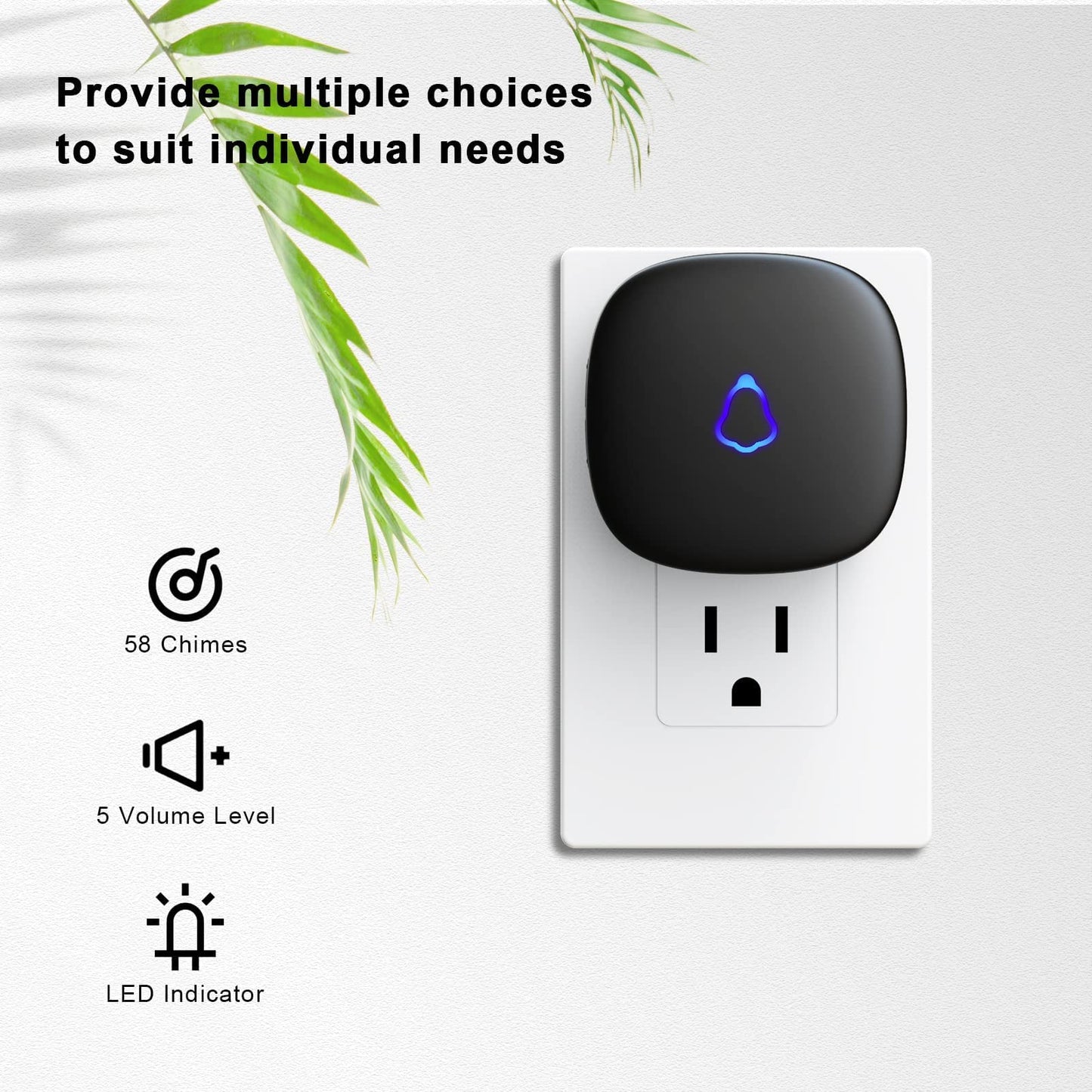 SECRUI Wireless Doorbell, Easy Installation, Adjustable Volumes, 58 Chimes, 1000Ft Operating Range, LED Indicator, Black 🍁 All In One Marketplace Canada