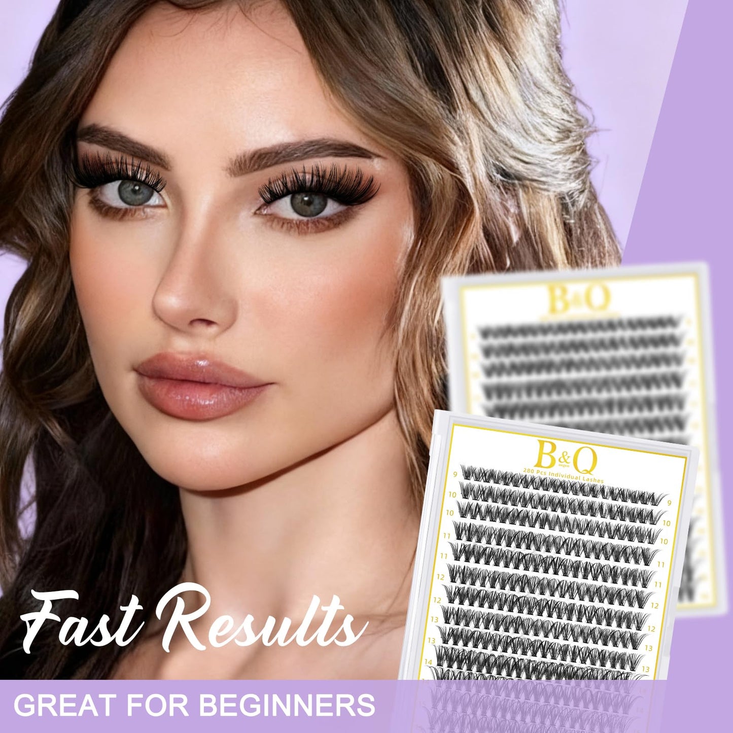 B&Qaugen Lash Clusters 280 Pcs 40D-0.07D-9-16MIX B&Q LASH Individual Lashes 10D 20D 30D 40D 50D Cluster Lashes C D Curl Eyelash Clusters Soft Volume DIY Lash Extensions at Home (40D-0.07D,9-16MIX) 🍁 All In One Marketplace Canada