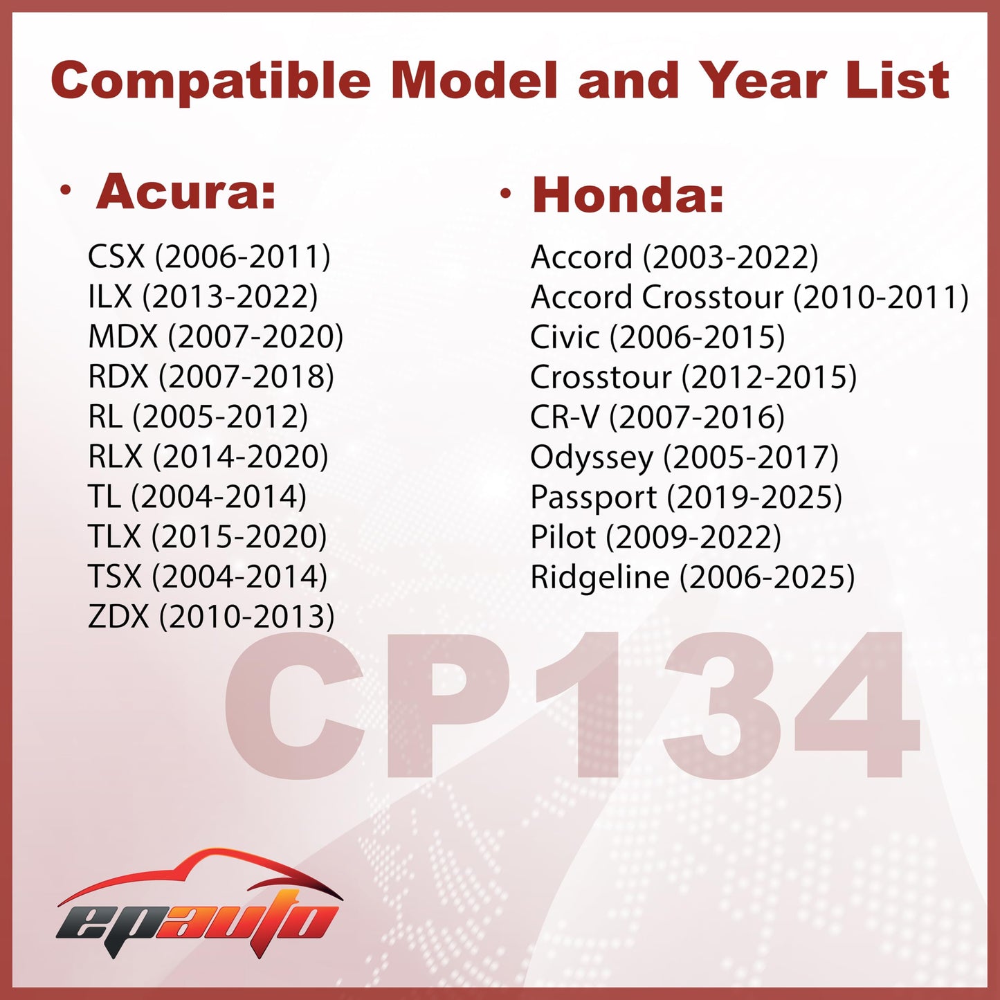 EPAuto CP134 (CF10134) Premium Cabin Air Filter includes Activated Carbon 🍁 All In One Marketplace Canada