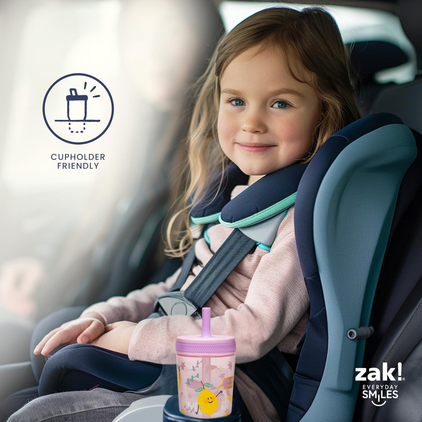 Zak Designs Toddler Cups for Travel or at Home, 15oz 2-Pack Durable Plastic Sippy Cups with Leak-Proof Design is Perfect for Kids (Sweet Berry, Lemon Zest) 🍁 All In One Marketplace Canada