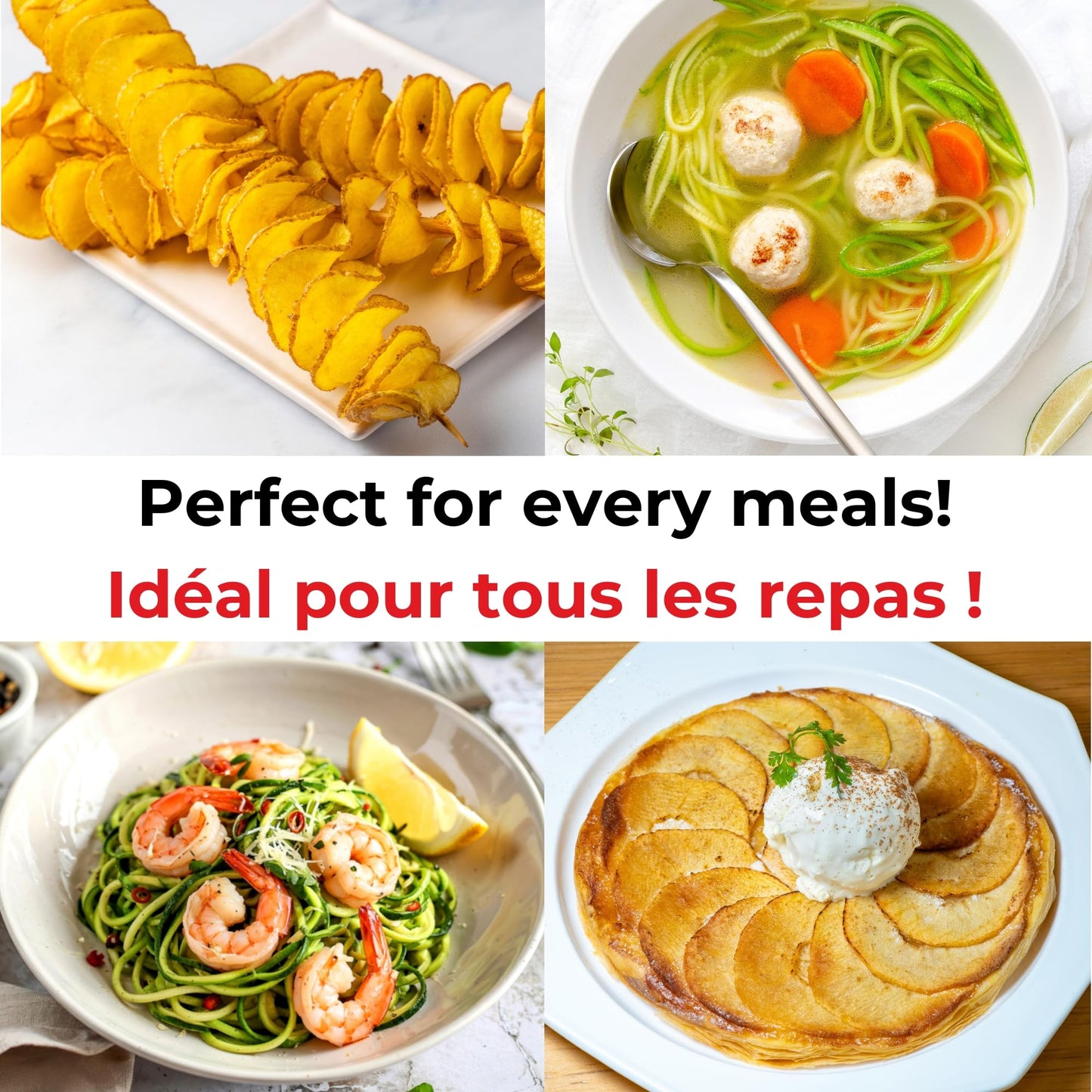 Starfrit Spiralizer, 4 Blades, Veggie Noodle Maker, Suction Base 🍁 All In One Marketplace Canada