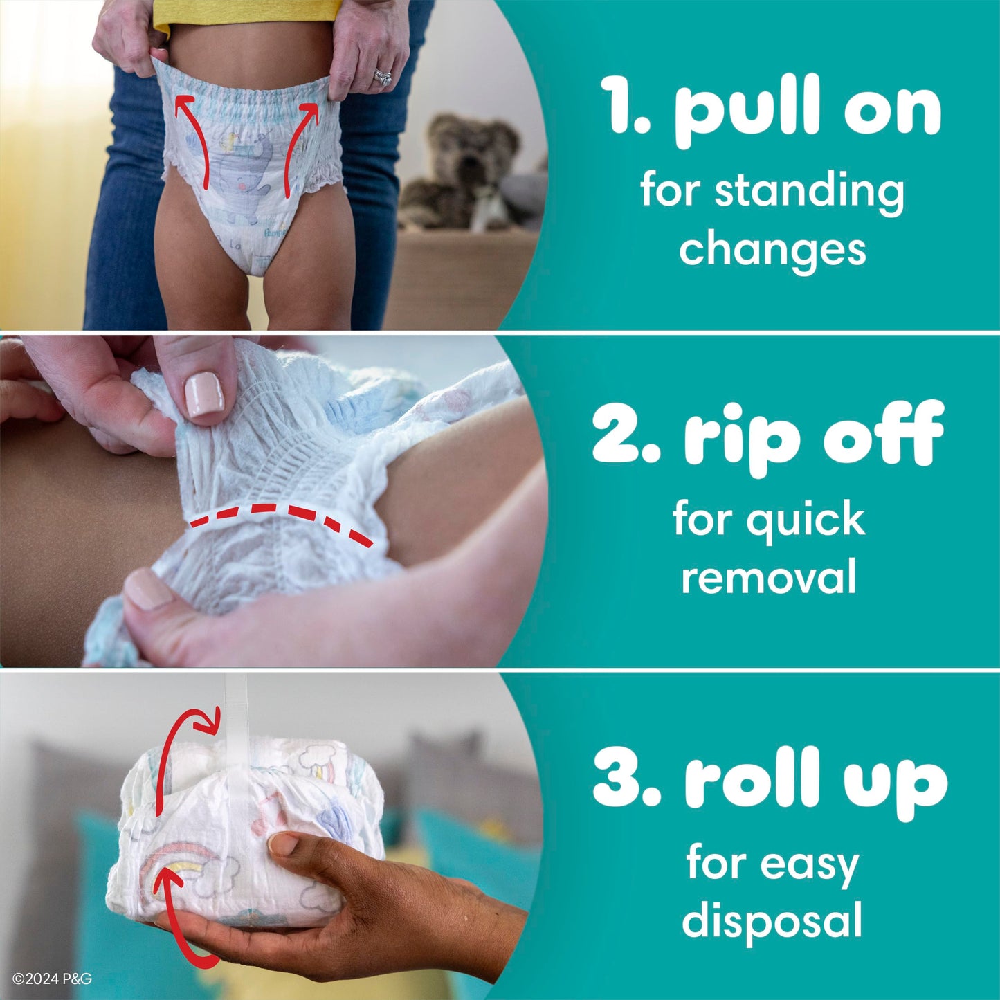 Pampers Diapers - Swaddlers 360 degrees - Size 6, 68 Count, up to 100% Leakproof Comfy Dry Fit, EZ Off Tabs Designed for Easy Changes, Pull On Diaper 🍁 All In One Marketplace Canada