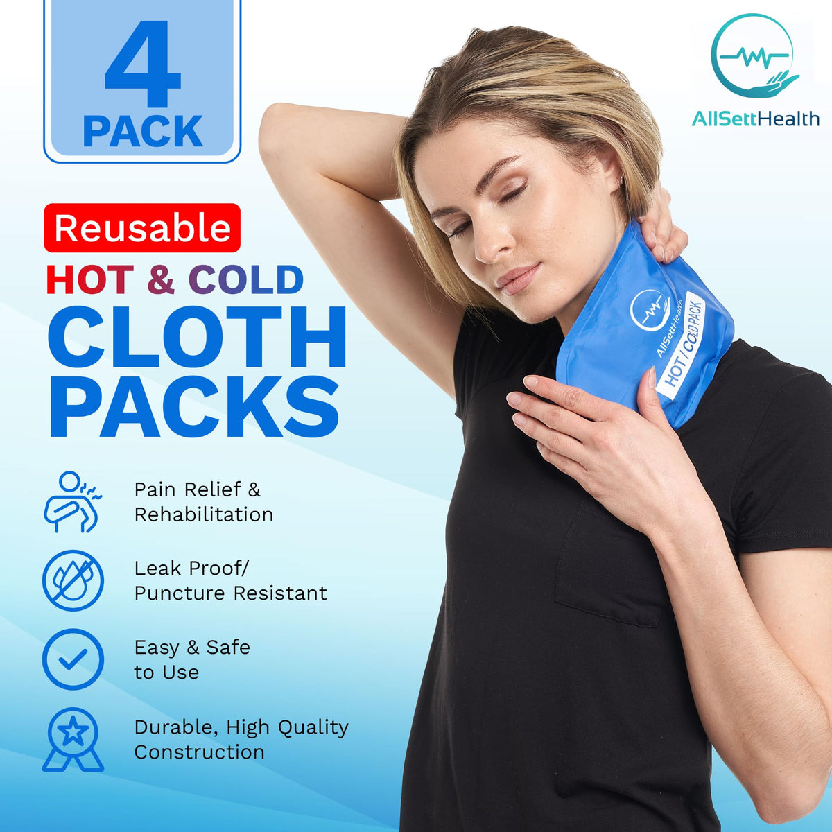 Reusable Cold Gel Ice Packs for Injuries | 4 Pack Cold Compress Gel Ice Pack for Knee, Neck, Hip, Shoulder & Back Pain 🍁 All In One Marketplace Canada