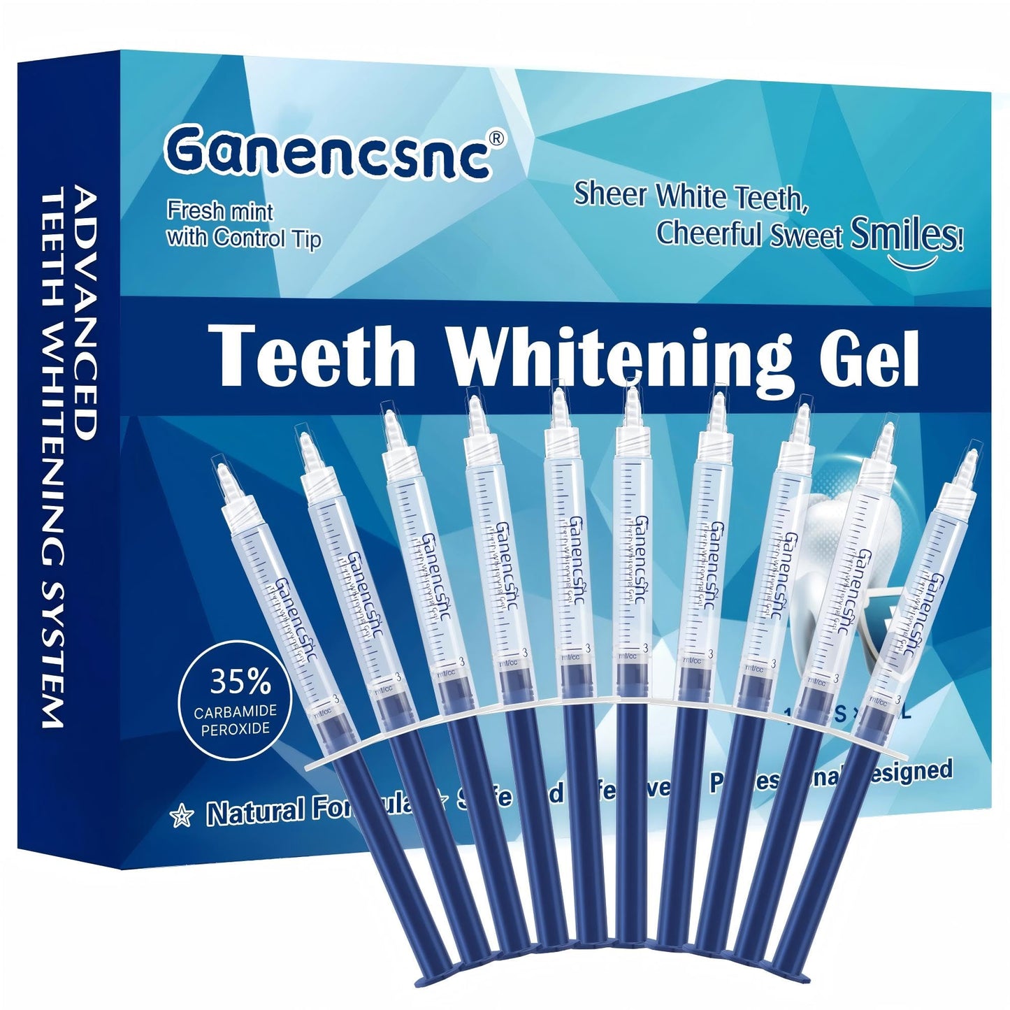 35% Ganencsnc 10-Pack Teeth Whitening Gel Refills - Gentle 35% Carbamide Peroxide Formula - Compatible with Teeth whitening Kit,No Sensitive Teeth Whitener 🍁 All In One Marketplace Canada