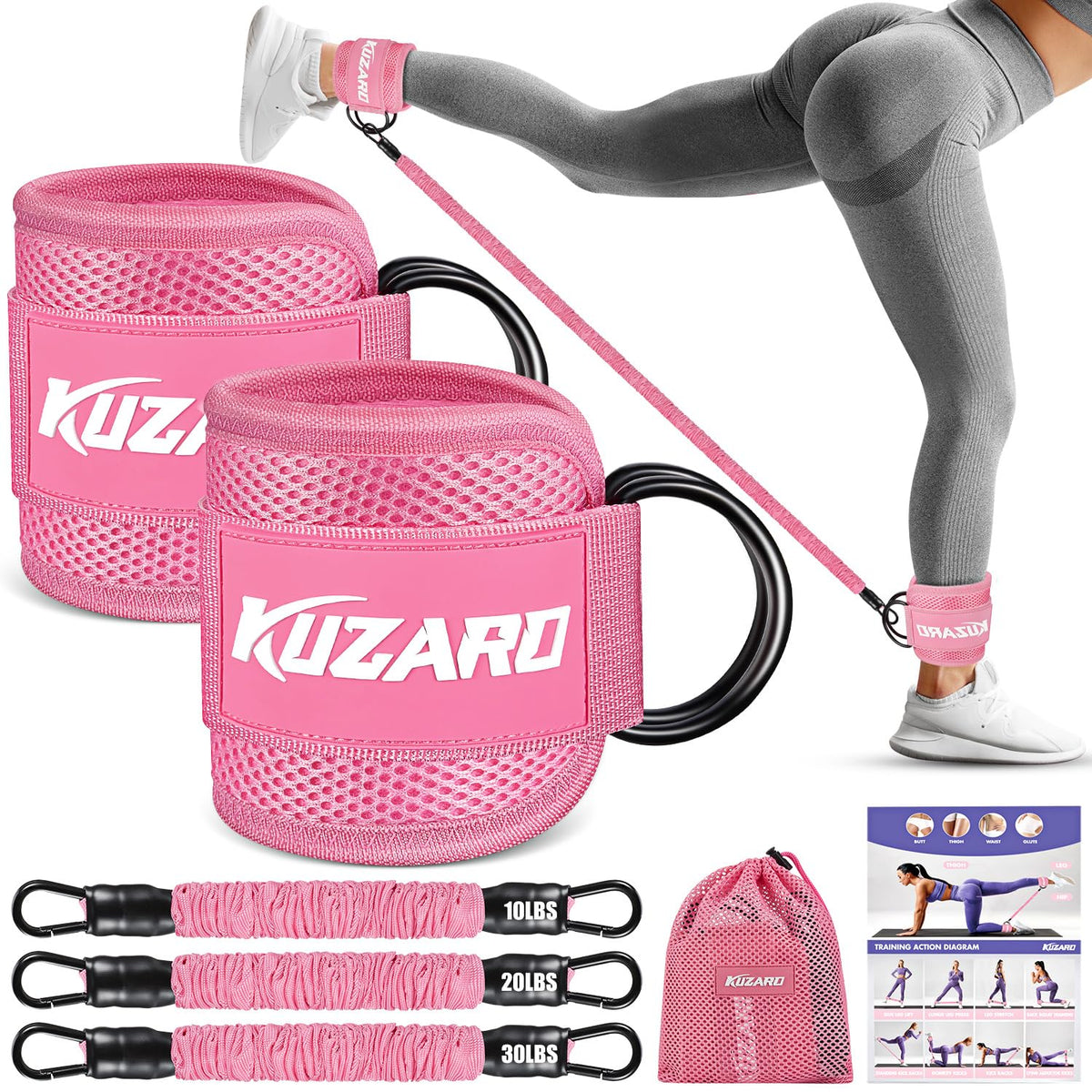 Resistance Bands with Ankle Straps, Ankle Weights Bands for Working Out, Exercise Band for Women Leg and Glute, Booty Workout Equipment for Kickbacks,Butt and Hip Training, Home Gym Fitness Equipment 🍁 All In One Marketplace Canada