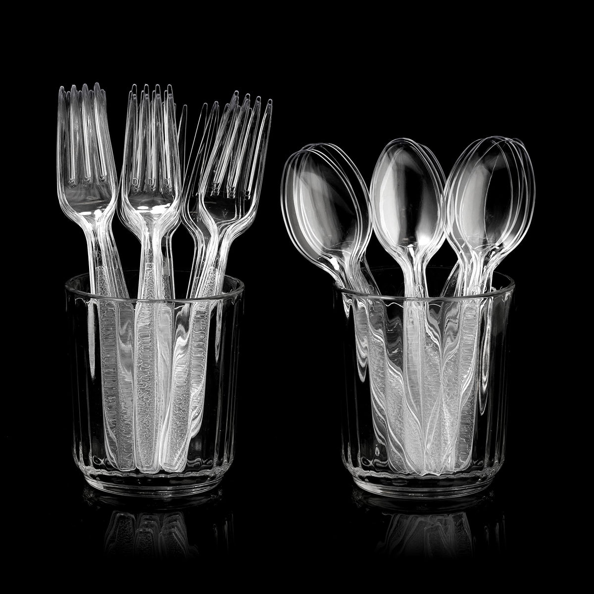 Plastic Forks and Spoons Set - (Bulk Pack 360 Pcs) Clear Plastic Cutlery Utensils Heavy Duty, 180 Forks and 180 Spoons, Silverware Sets for Party Supplies, Dinners, Take-Out, Catering, Food Services 🍁 All In One Marketplace Canada
