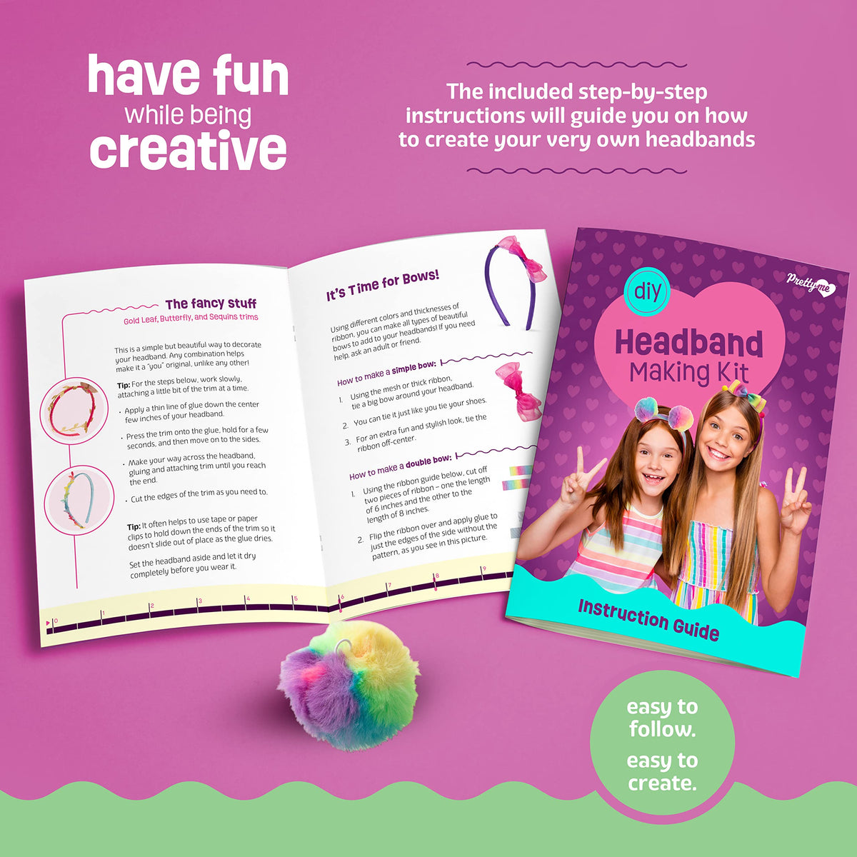 Headband Making Kit for Girls - Make Your Own Fashion Headbands for Kids - DIY Hair Accessories Set - Arts & Crafts Gift for Ages 5-12 Year Old Girl - Little Children's Art & Craft Gifts 🍁 All In One Marketplace Canada