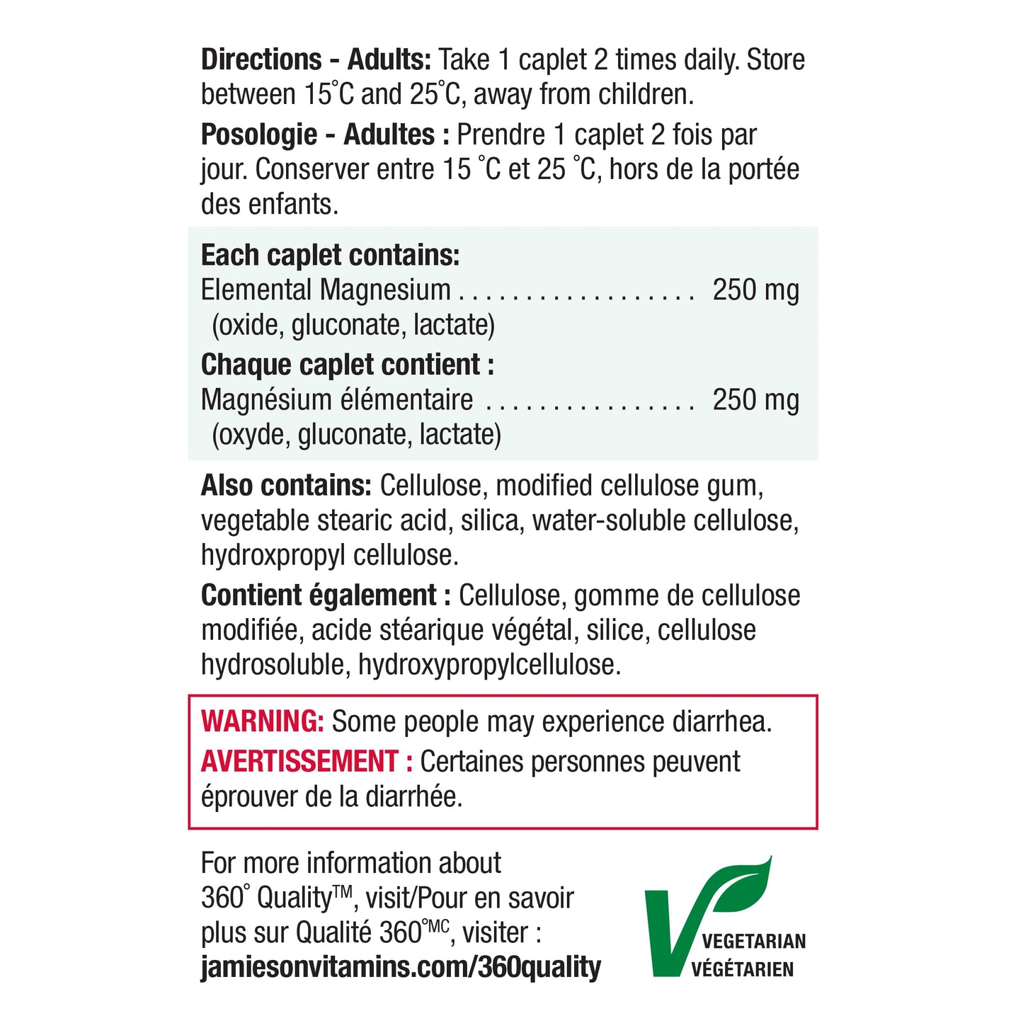 Jamieson Ultra Strength Magnesium 250 mg, Electrolytes, Supports Overall Health, Bone Health, and Muscle Function. Non-GMO, Gluten-Free, 150 Caplets, Proudly Canadian 🍁 All In One Marketplace Canada