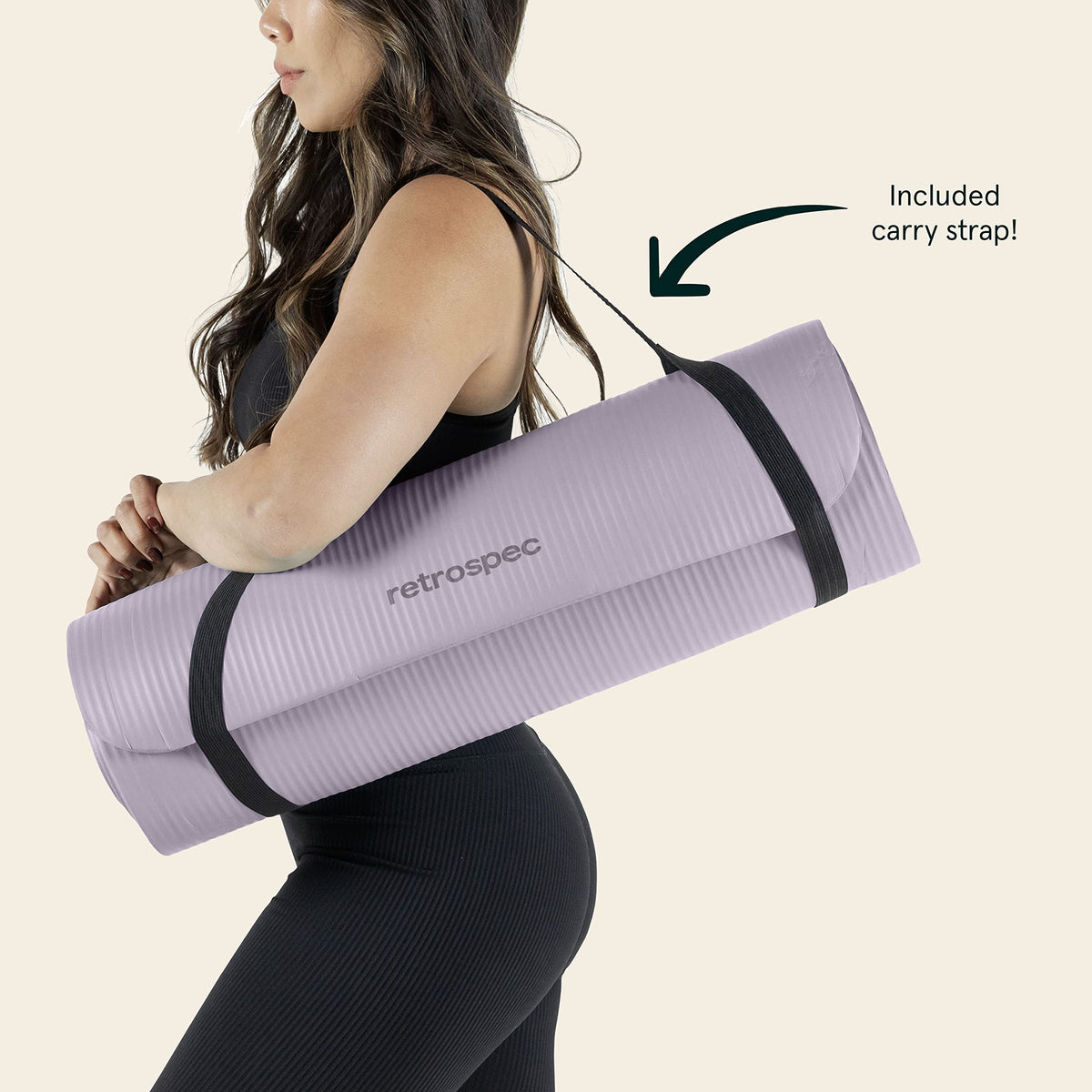 Retrospec Solana Yoga Mat 1" And 1/2" Thick With Nylon Strap for Men And Women - Non Slip Exercise Mat For Home Yoga, Pilates, Stretching, Floor And Fitness Workouts 🍁 All In One Marketplace Canada