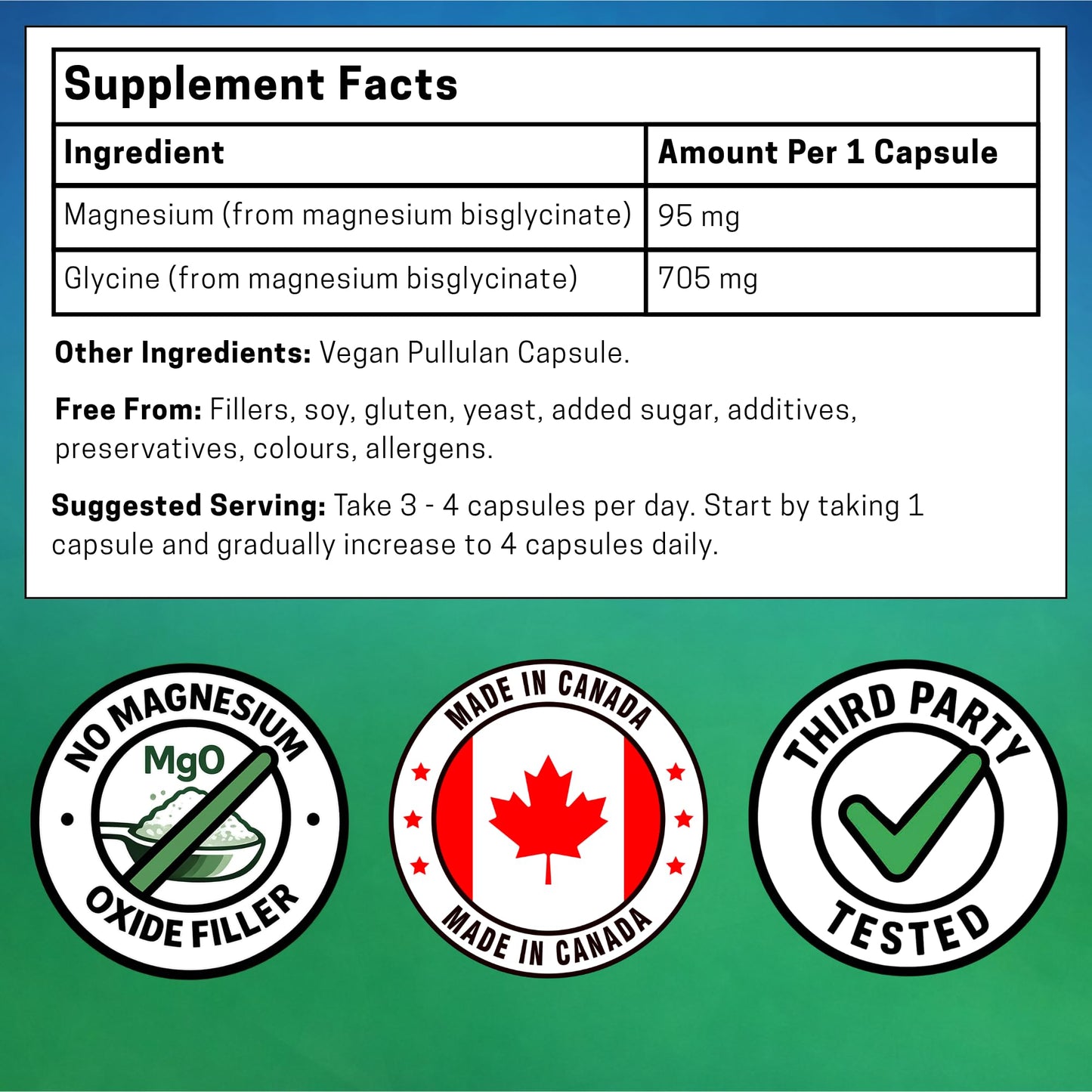 PrizMAG Pure Magnesium Bisglycinate, Magnesium Glycinate, 380mg of Mag Per Serving | Supports Muscle & Bone Health - Gentle on Digestion & High Absorption | Made in Canada - 120 Capsules 🍁 All In One Marketplace Canada