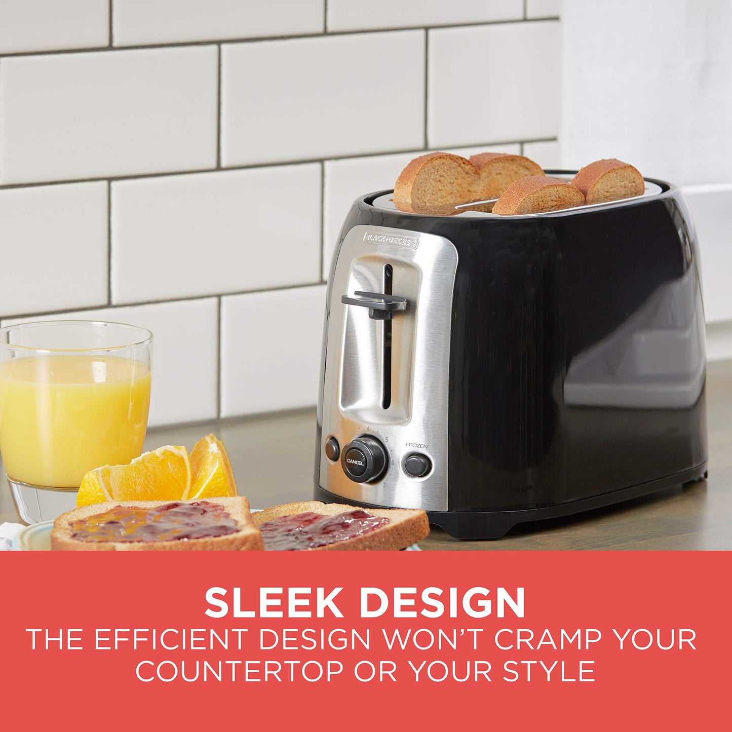 BLACK+DECKER 2-Slice Extra Wide Slot Toaster, Classic Oval, Black with Stainless Steel Accents, TR1278B 🍁 All In One Marketplace Canada